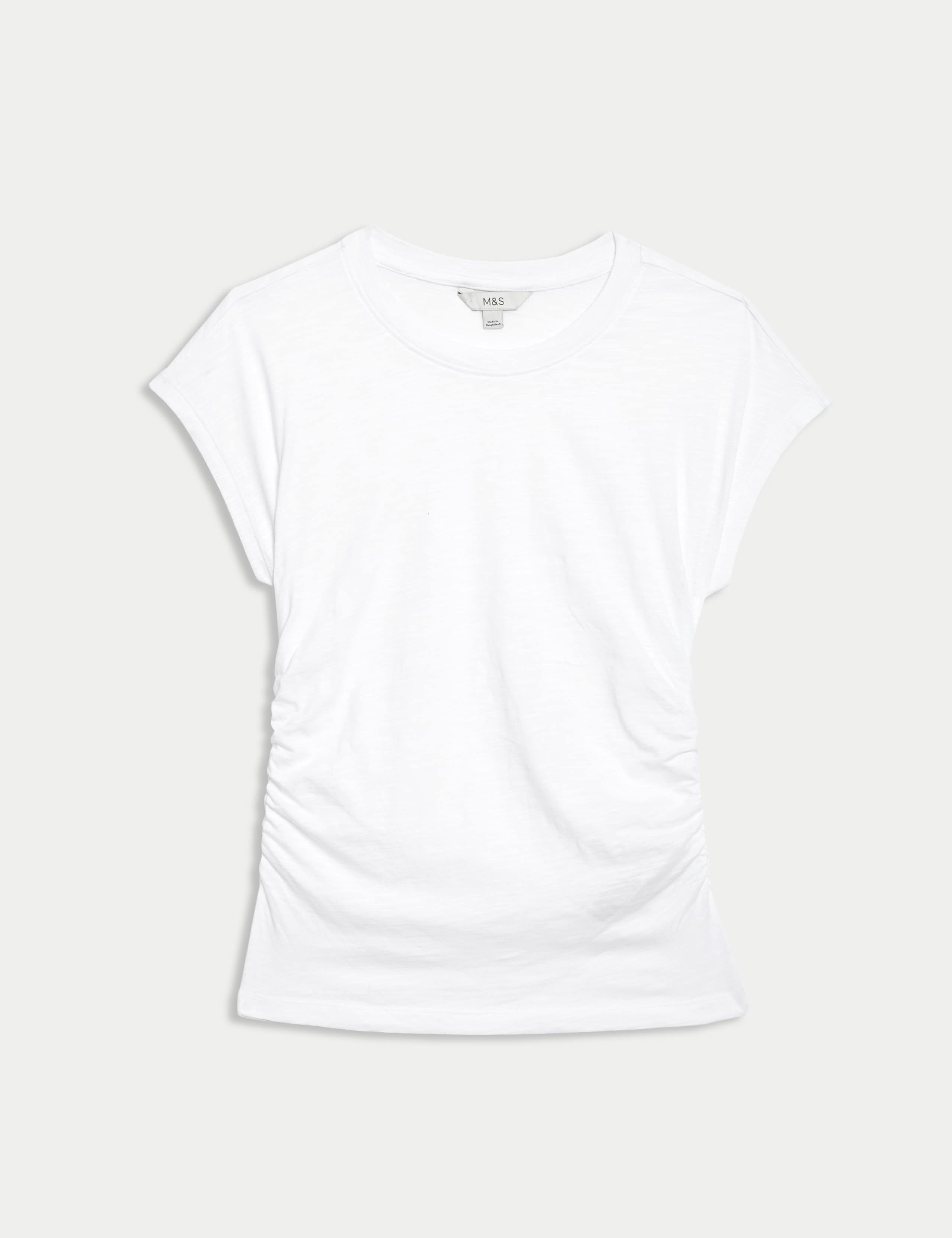 Cotton Rich Ruched T-Shirt 2 of 4