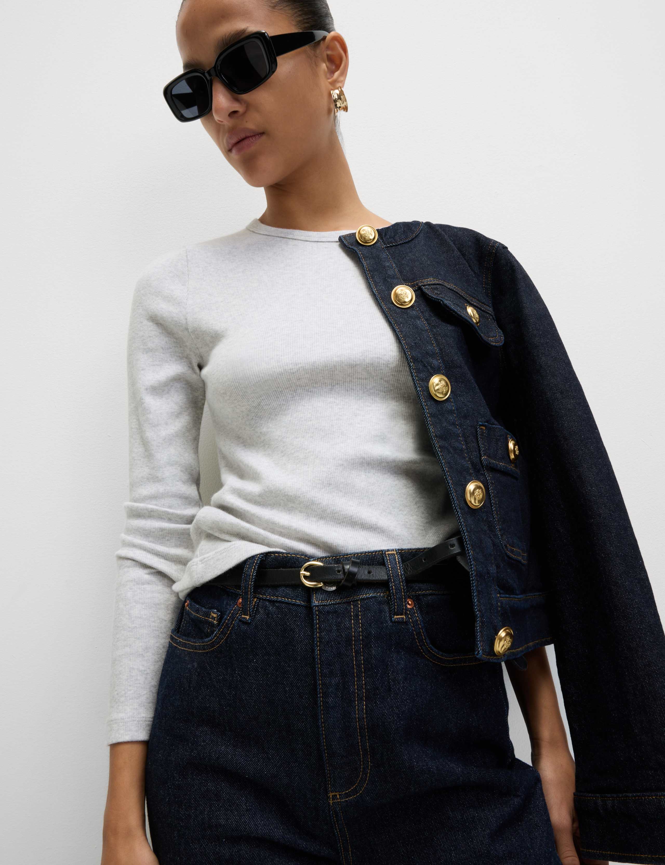 Cotton Rich Ribbed Top 1 of 4