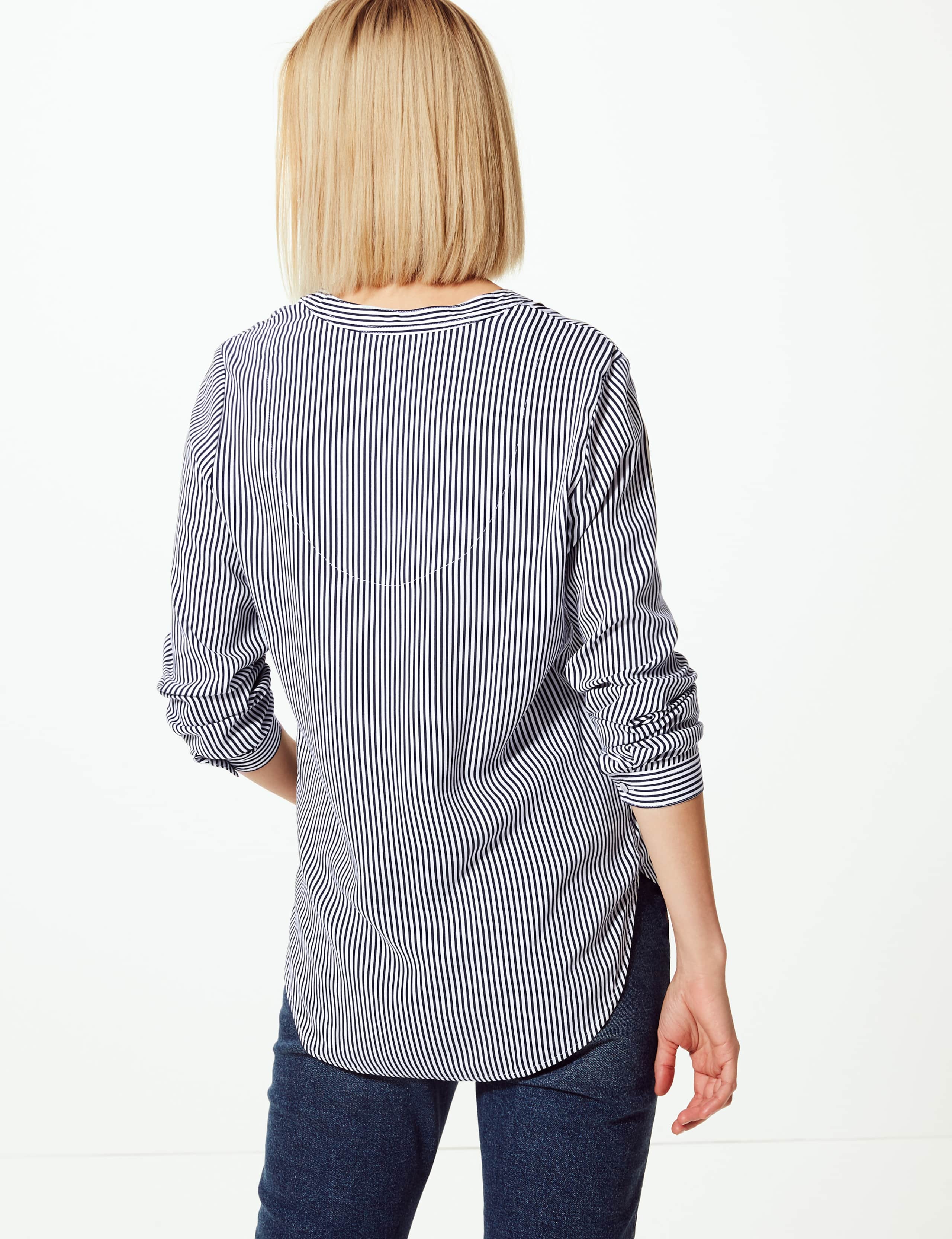 Striped Button Detailed Blouse 4 of 5