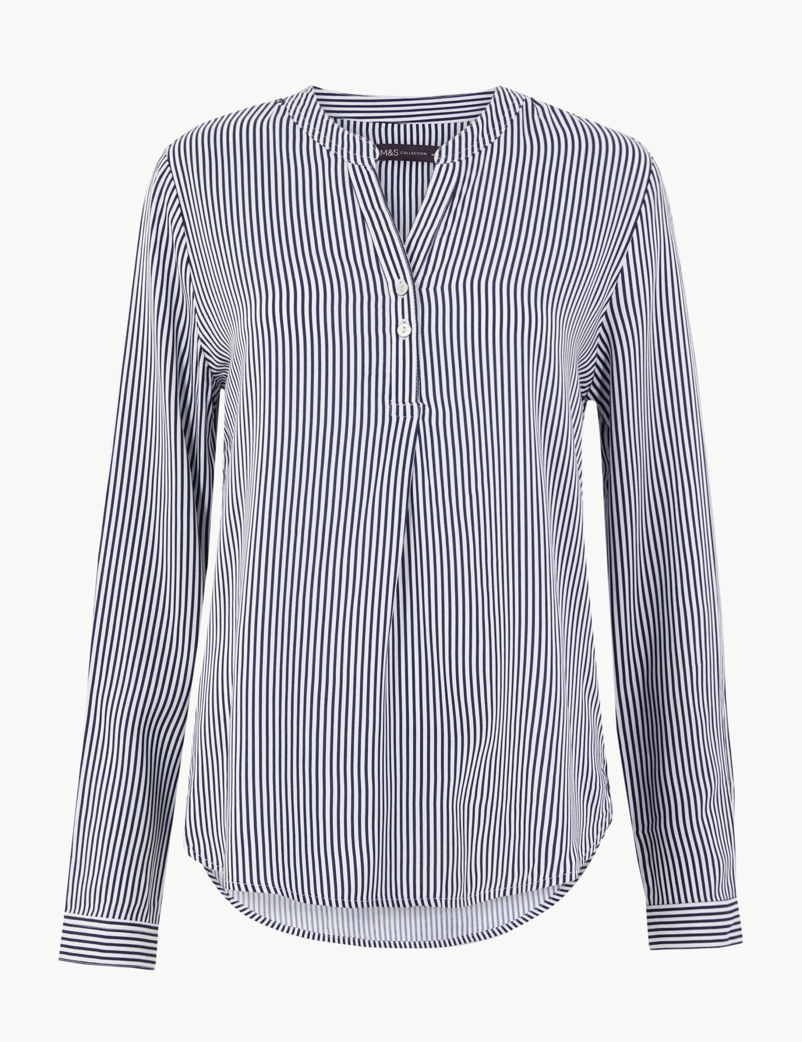 Striped Button Detailed Blouse 2 of 5