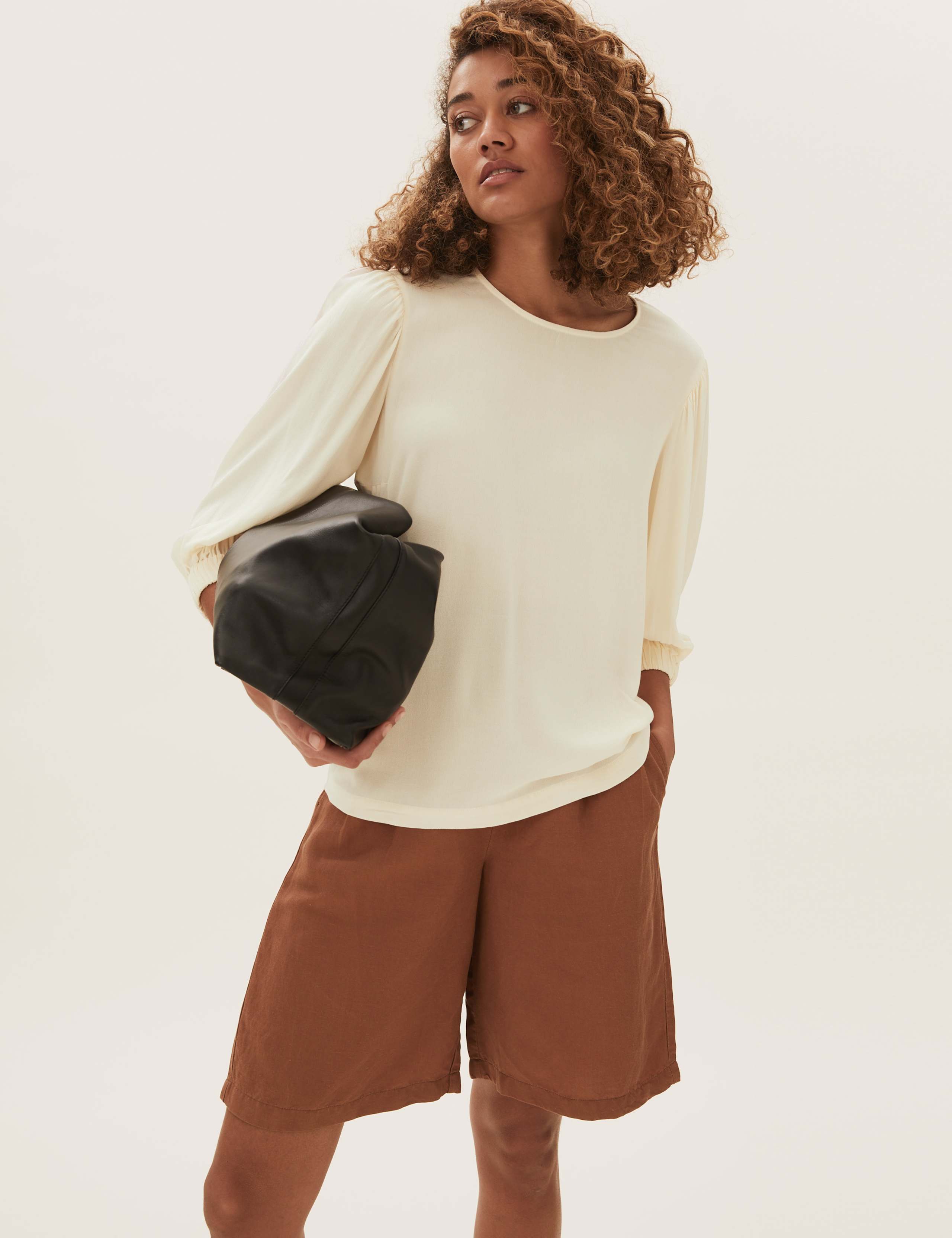 Scoop Neck Short Sleeve Blouse 1 of 6