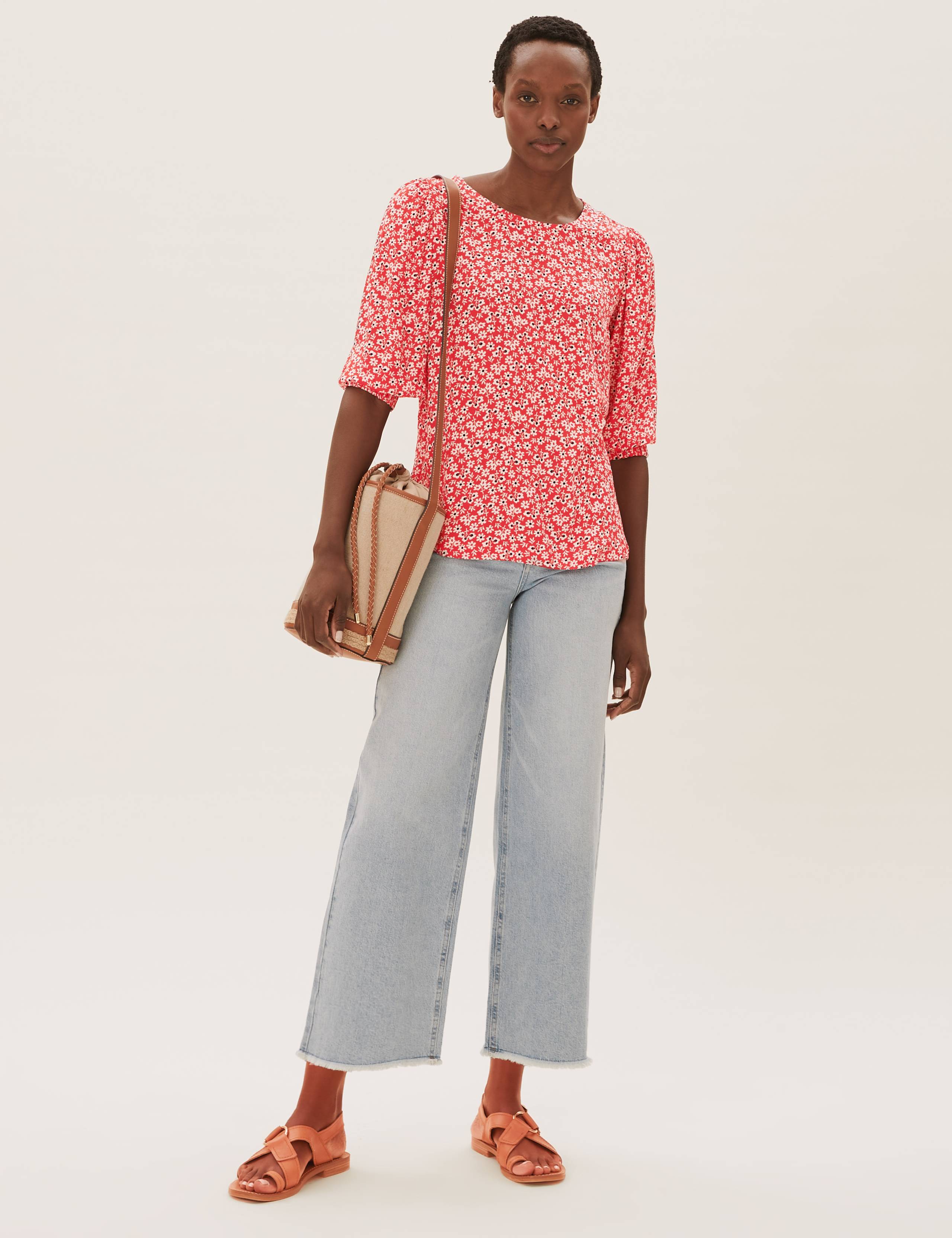 Ditsy Floral Puff Sleeve Blouse 3 of 4
