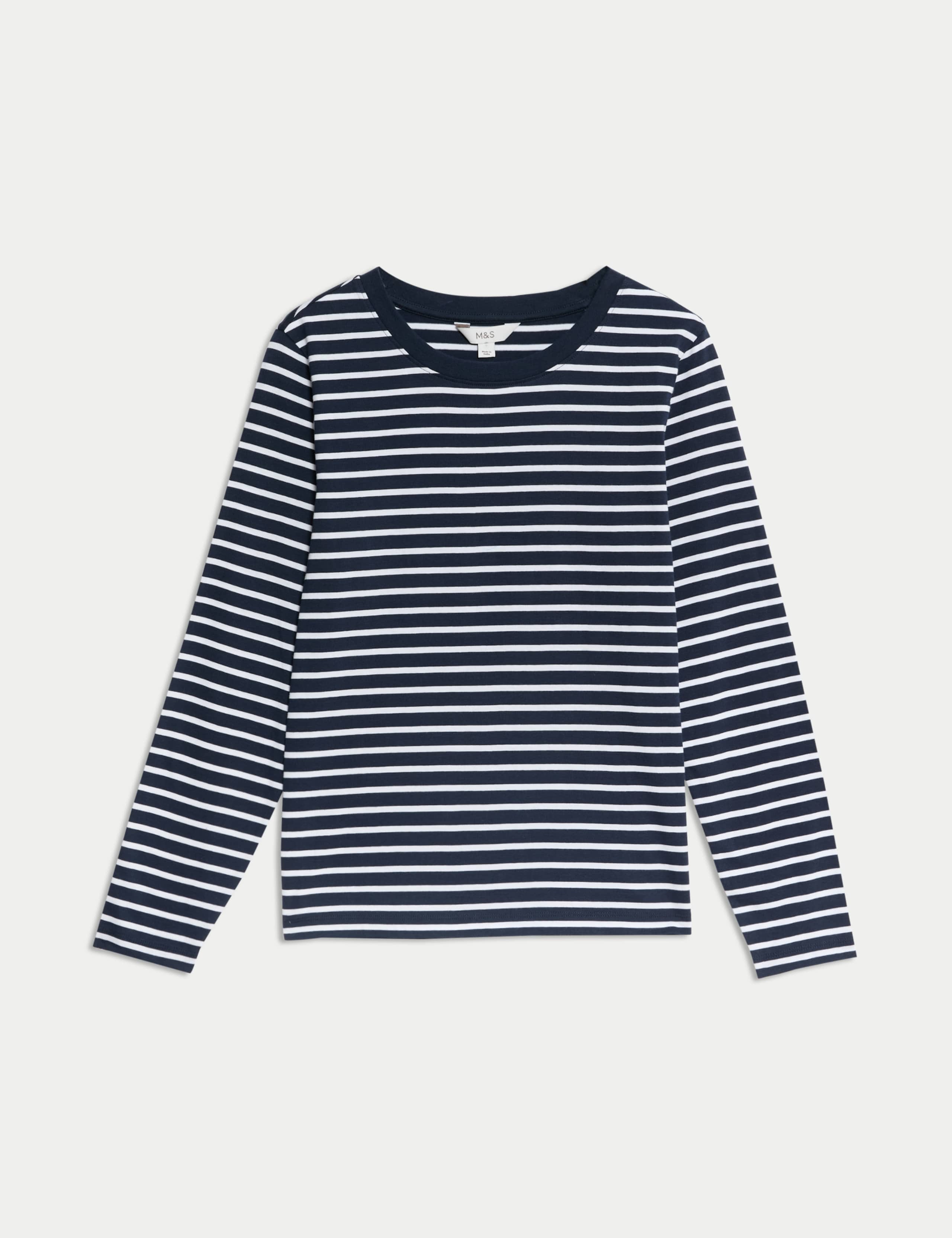 Pure Cotton Striped Crew Neck T-Shirt 2 of 5