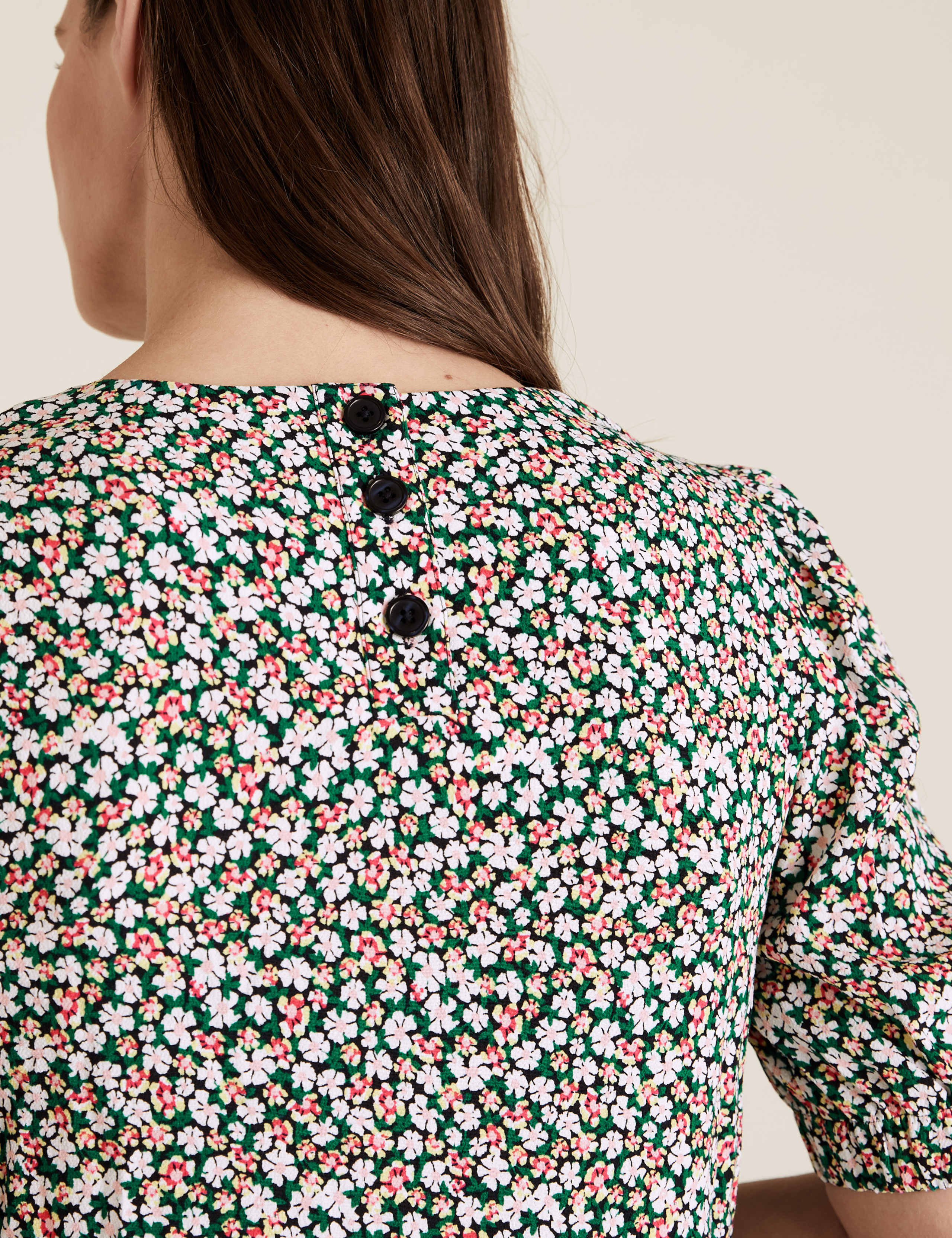 Floral Round Neck Puff Sleeve Top 6 of 6
