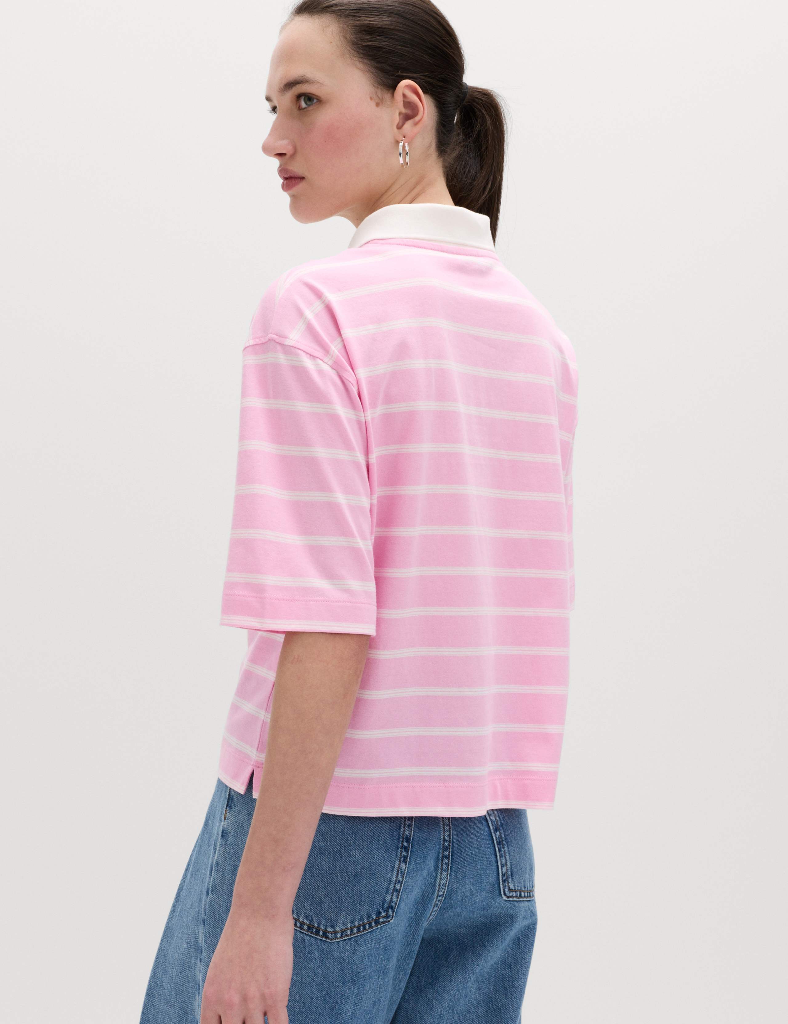 Pure Cotton Short Striped Rugby Top 3 of 5