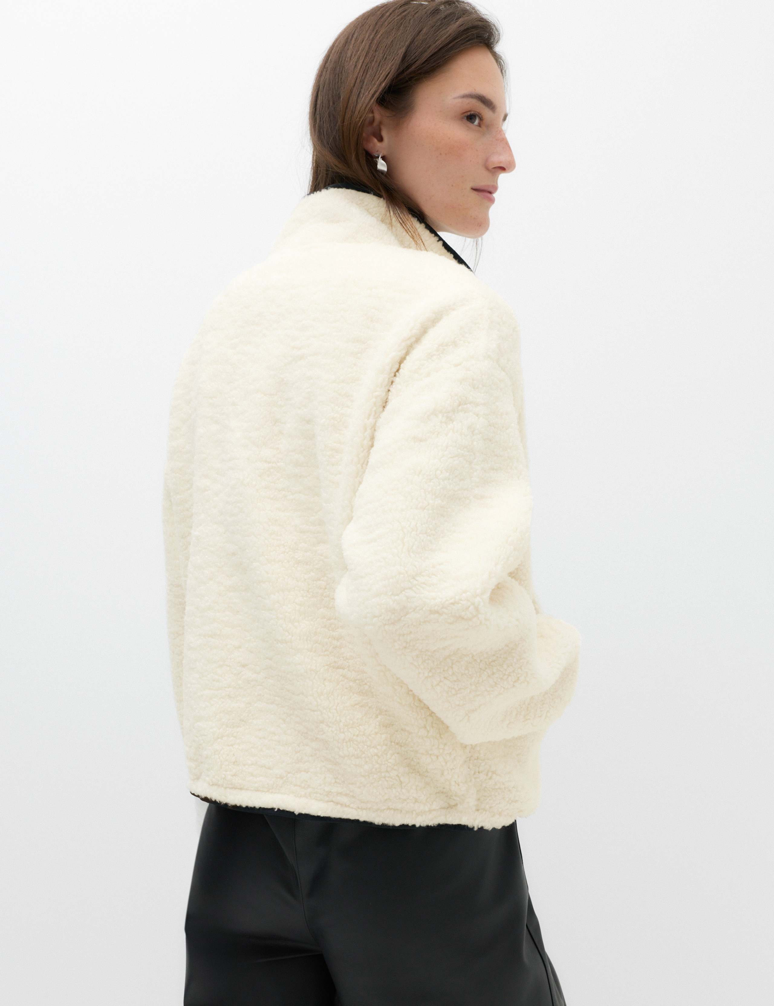 Borg Contrast Seam Half Zip Sweatshirt 4 of 5