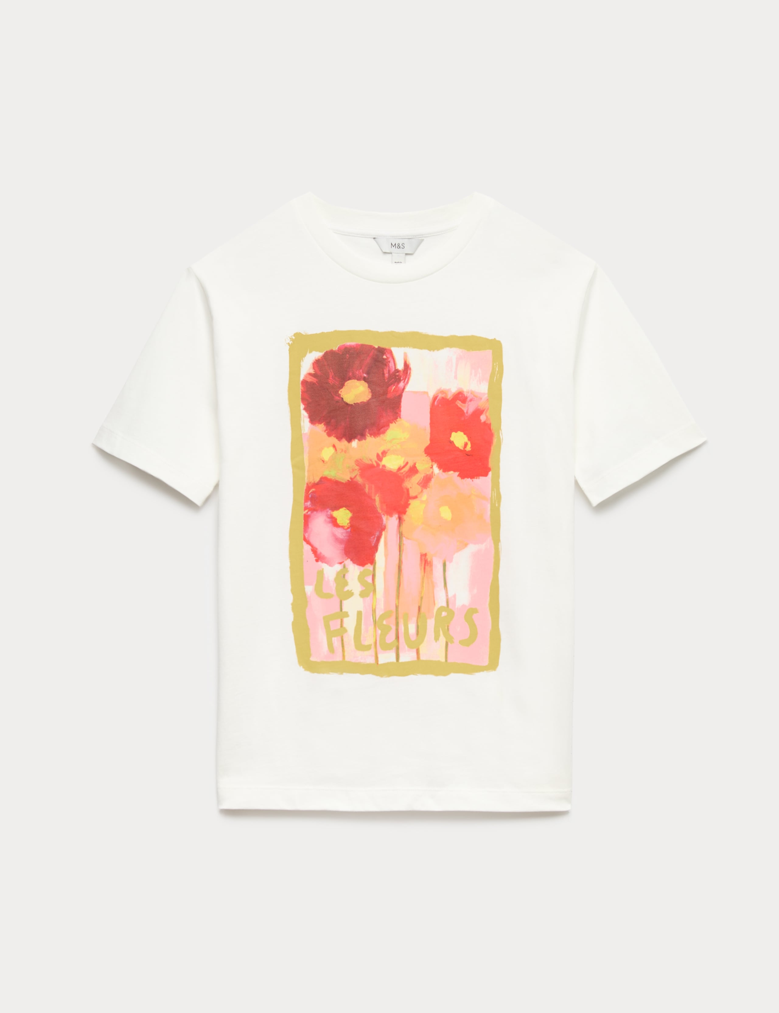 Pure Cotton Floral Oversized Graphic T-Shirt 2 of 5