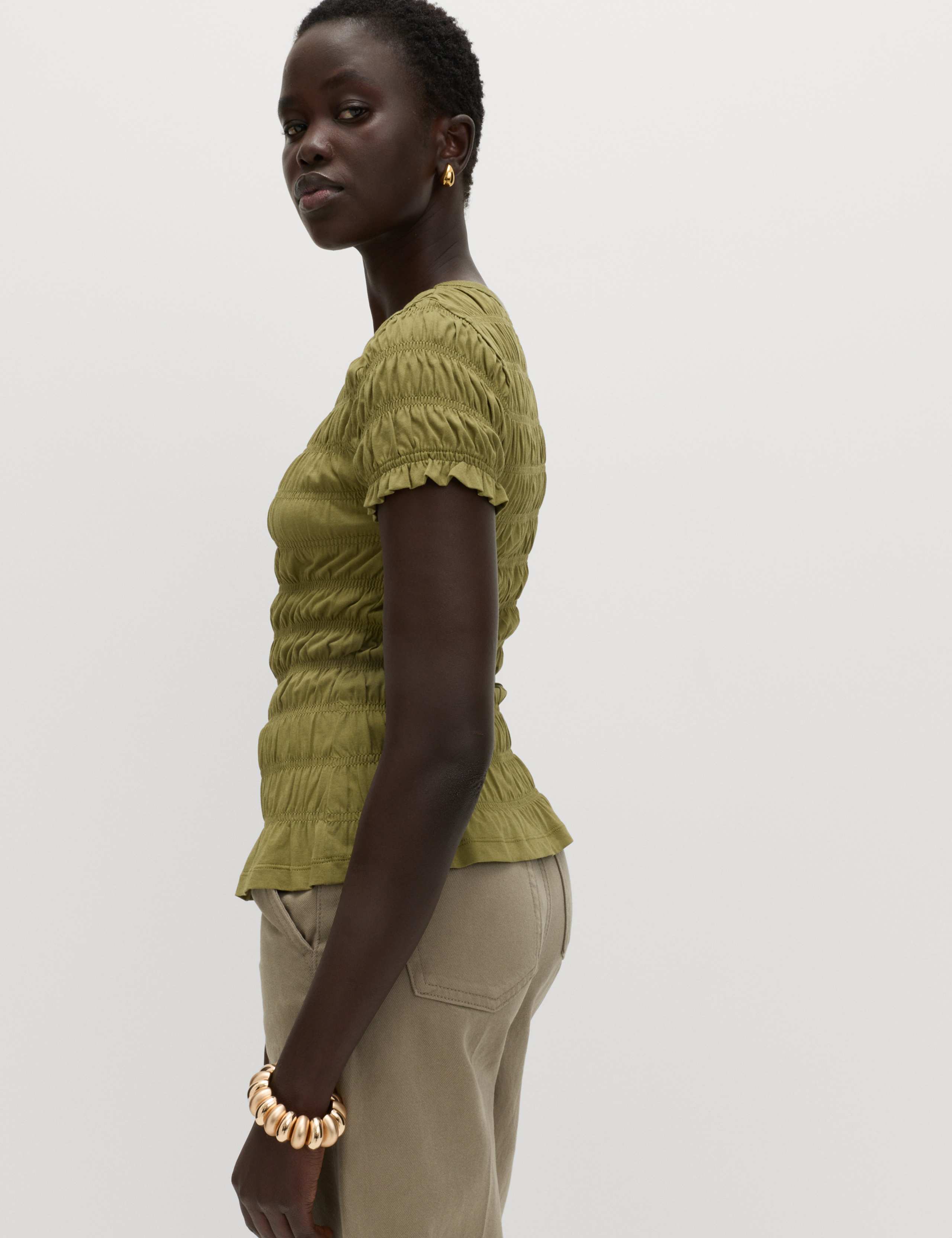 Pure Cotton Smocked Detail Top 5 of 5