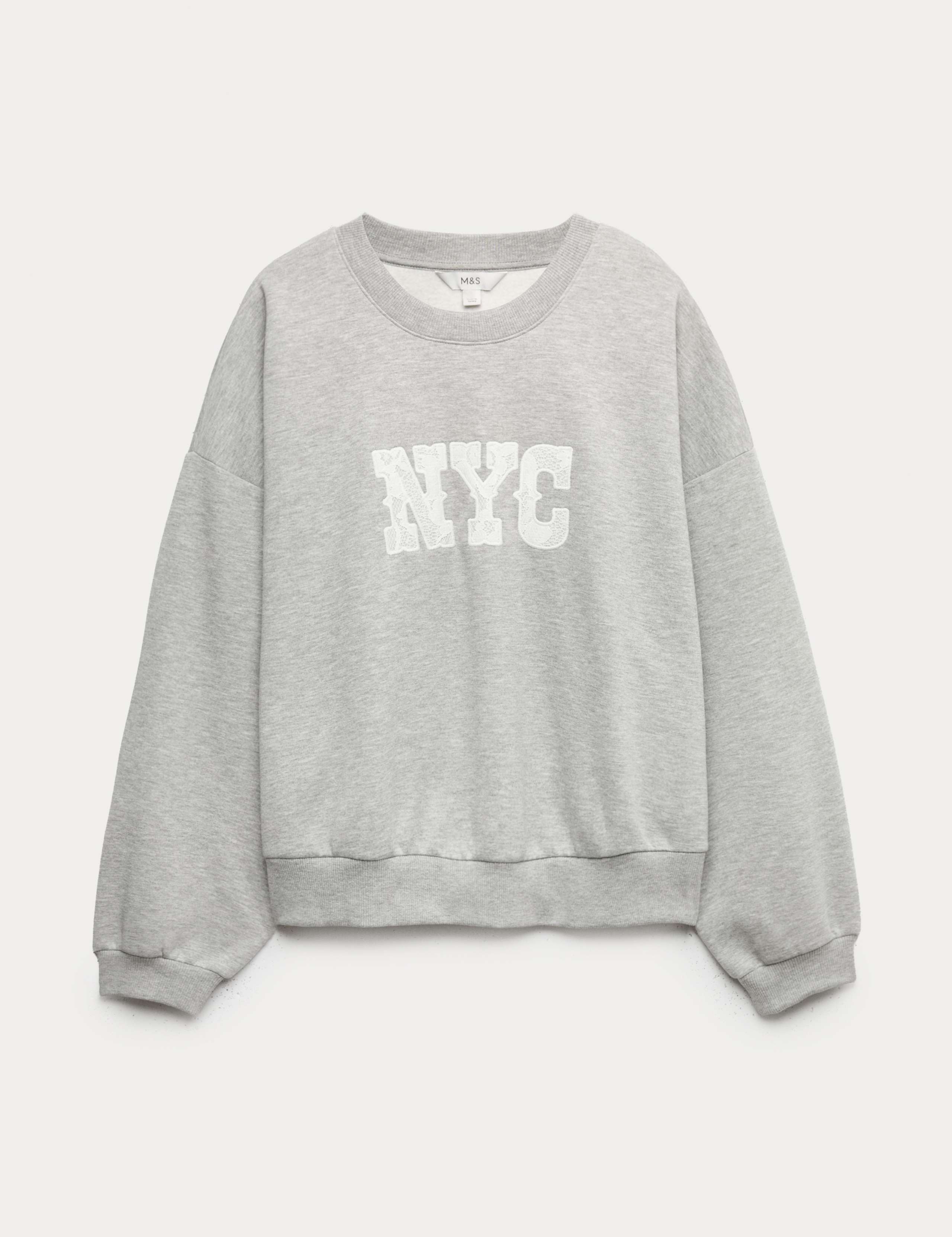 Cotton Blend Lace Slogan Sweatshirt 1 of 1