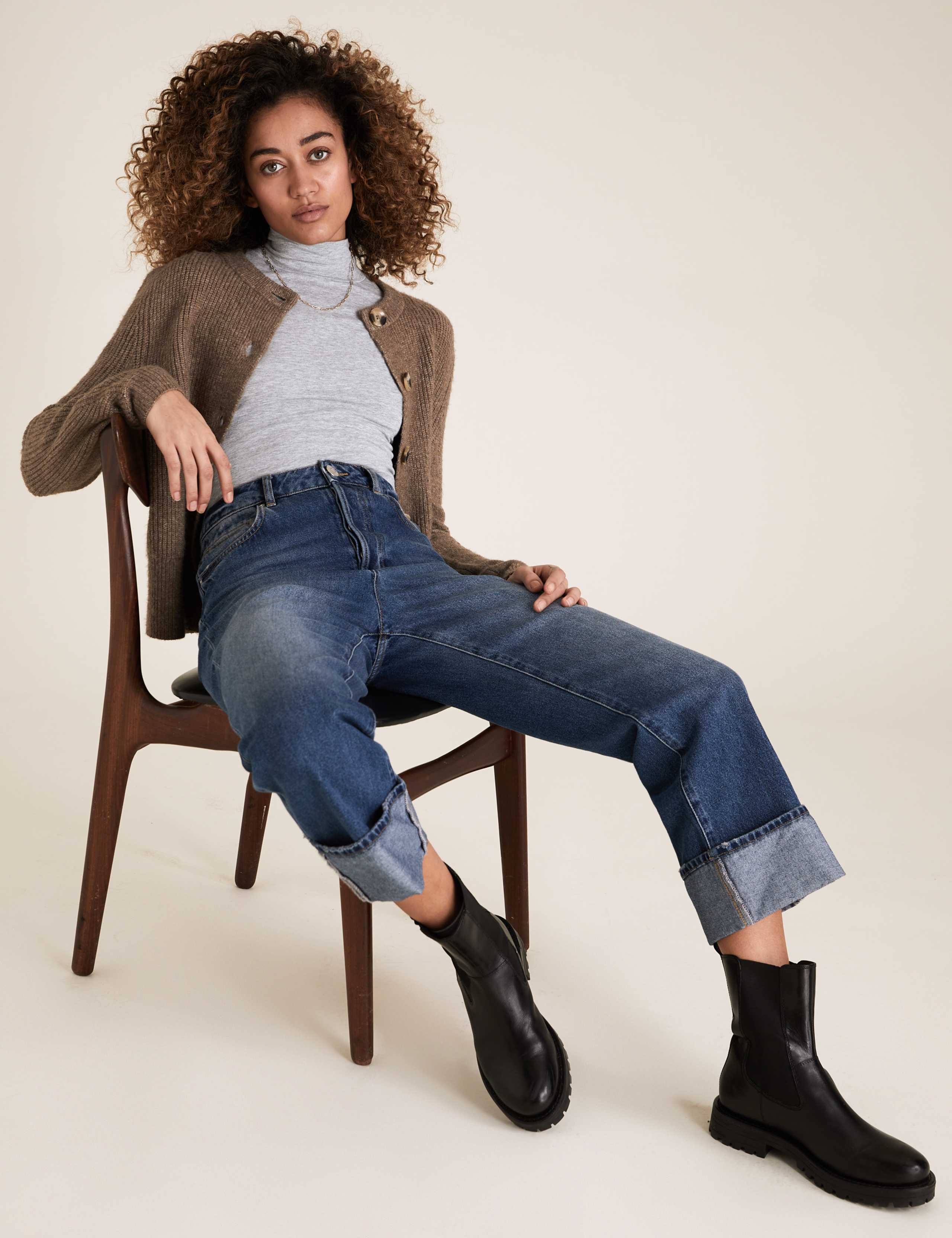 Cotton Funnel Neck Fitted Bodysuit 3 of 5