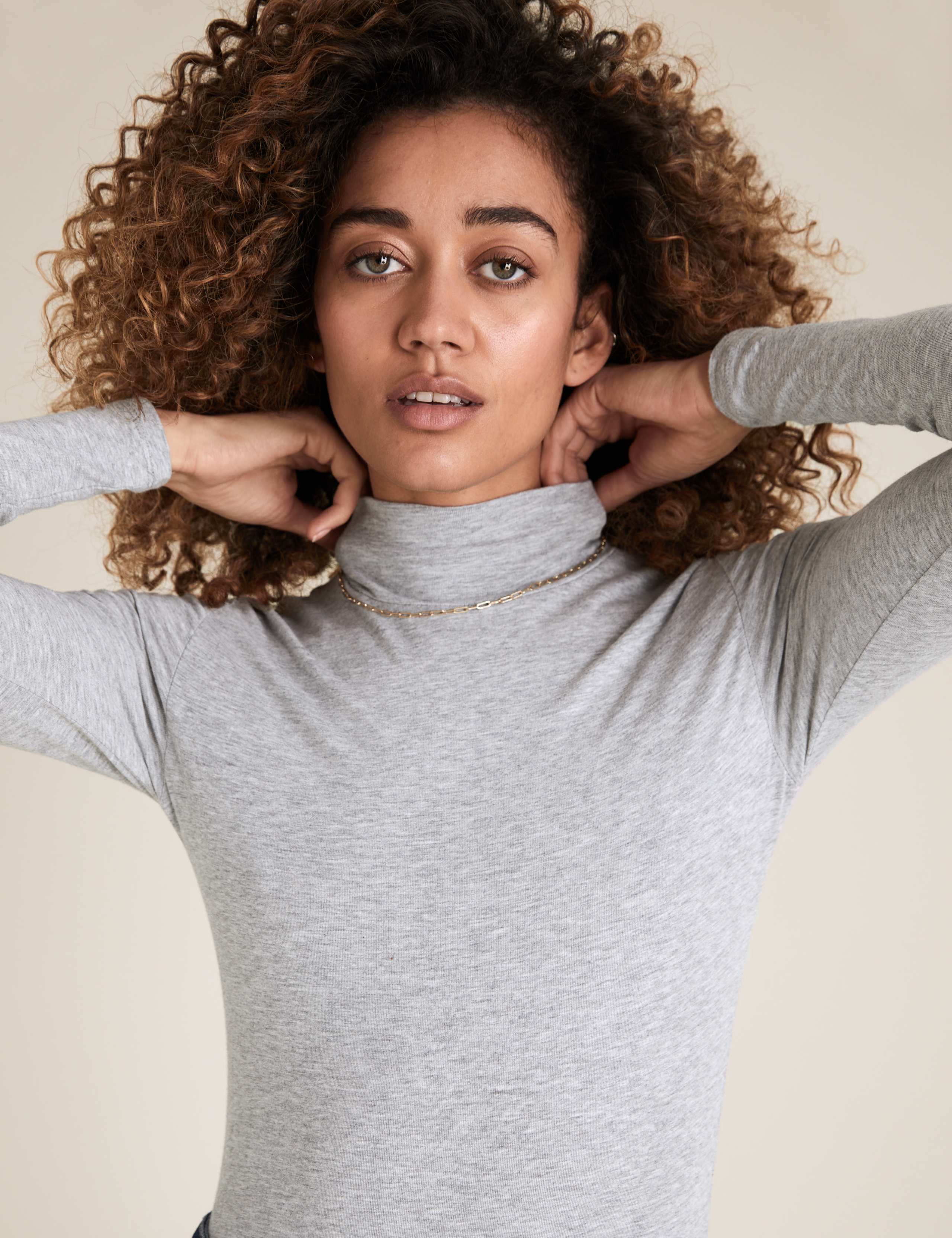 Cotton Funnel Neck Fitted Bodysuit 4 of 5