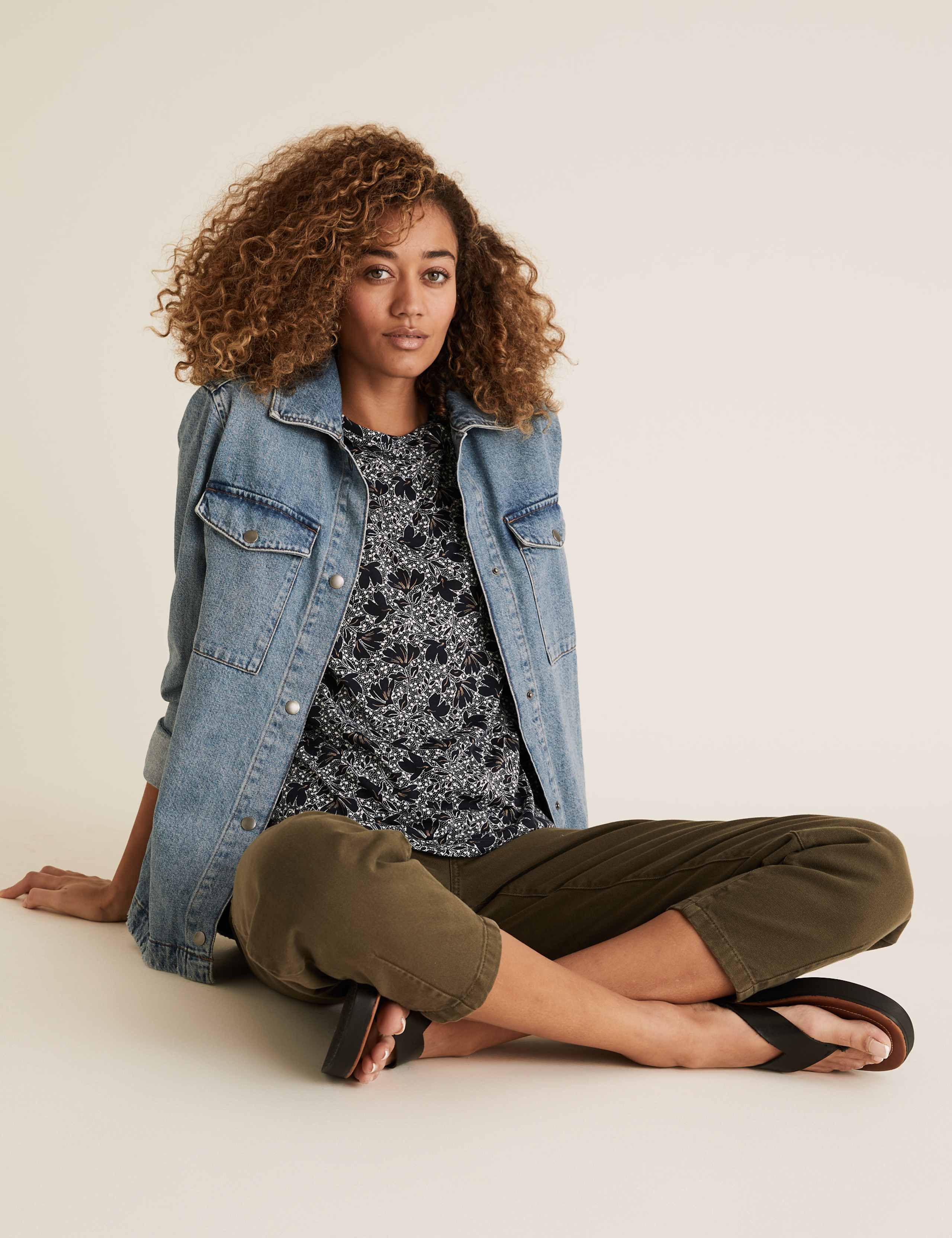2 Pack Floral Relaxed T-Shirts 1 of 5