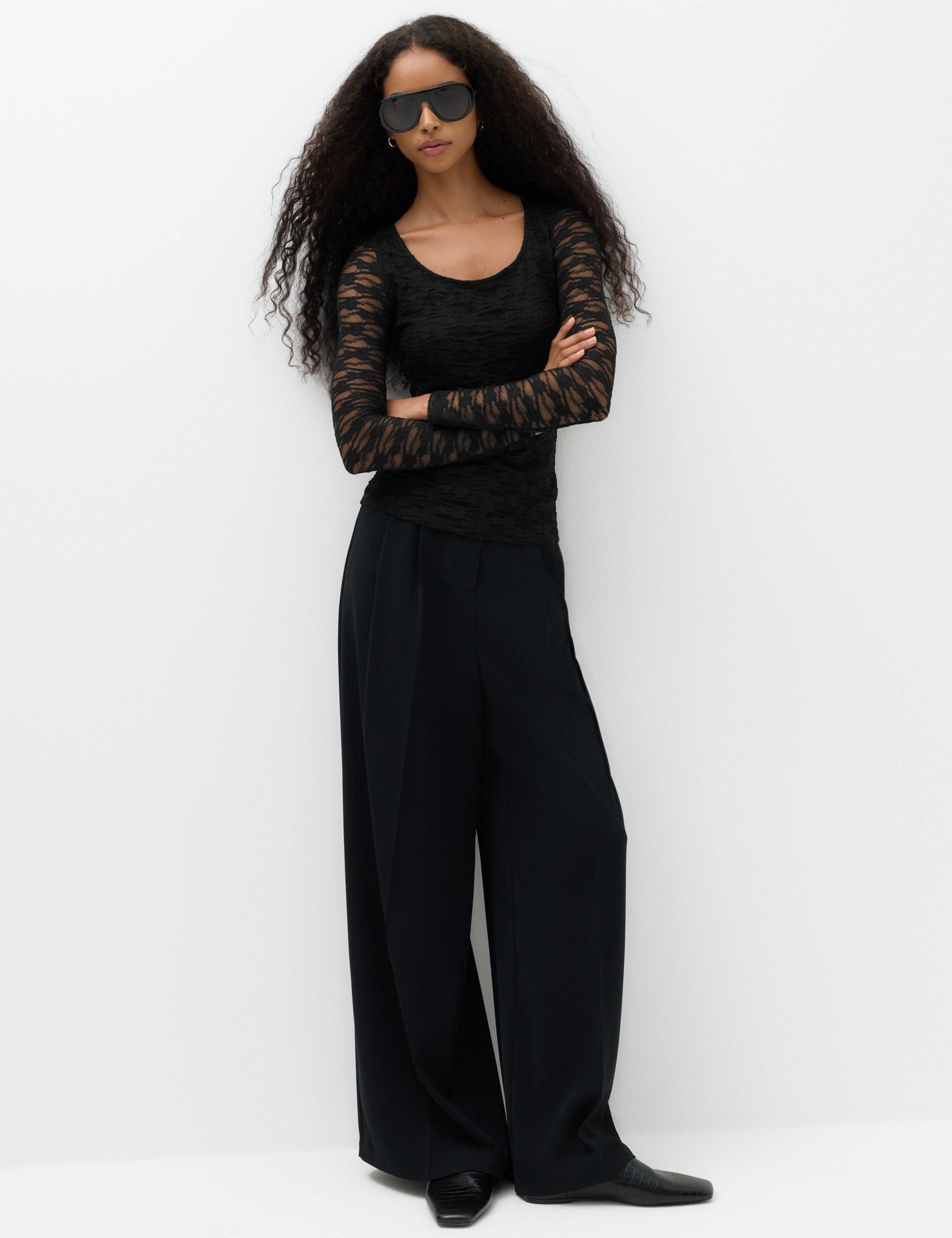 Lace Scoop Neck Top 1 of 5