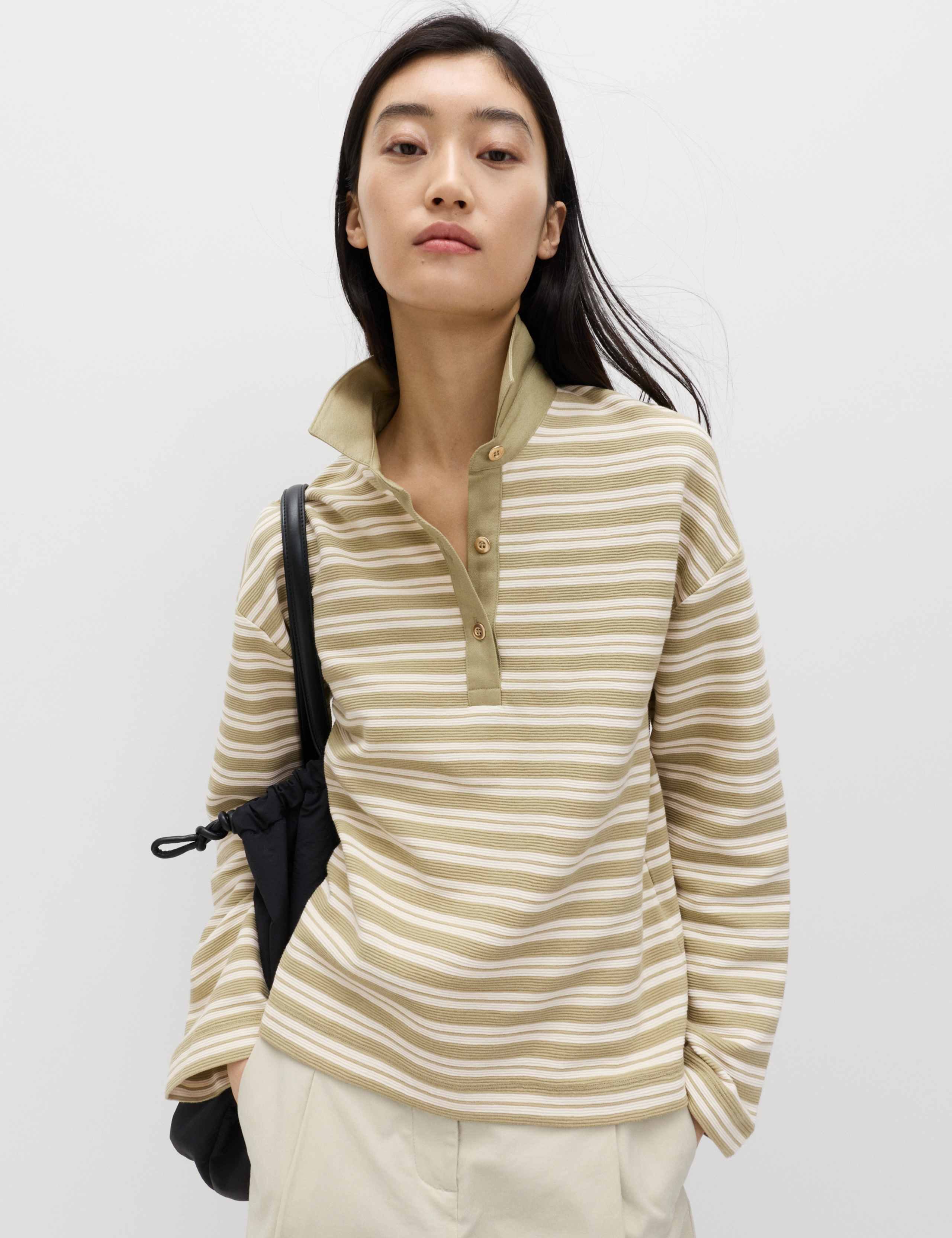 Cotton Rich Striped Collared Rugby Polo 1 of 5