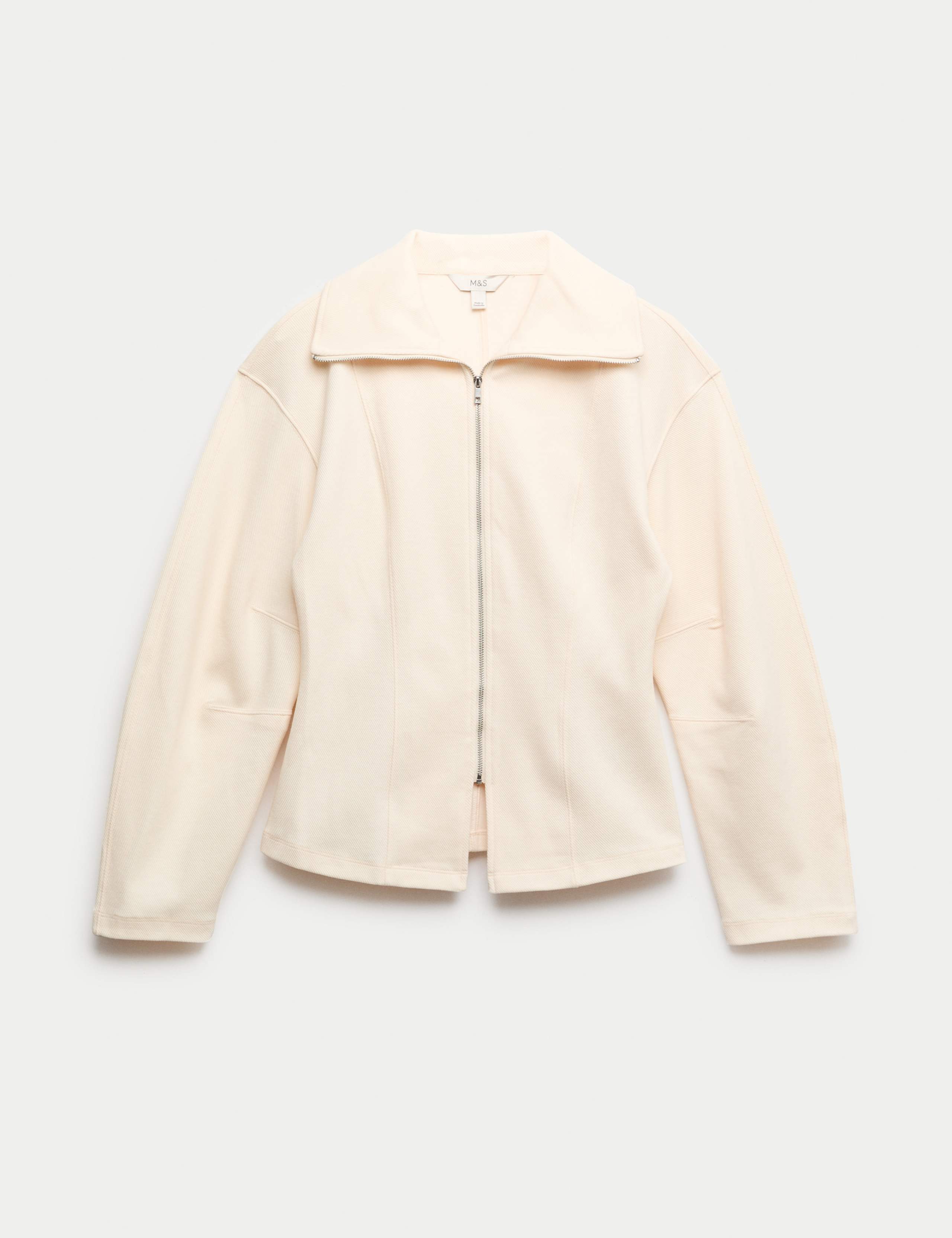 Cotton Rich Waisted Zip Through Sweatshirt 2 of 6