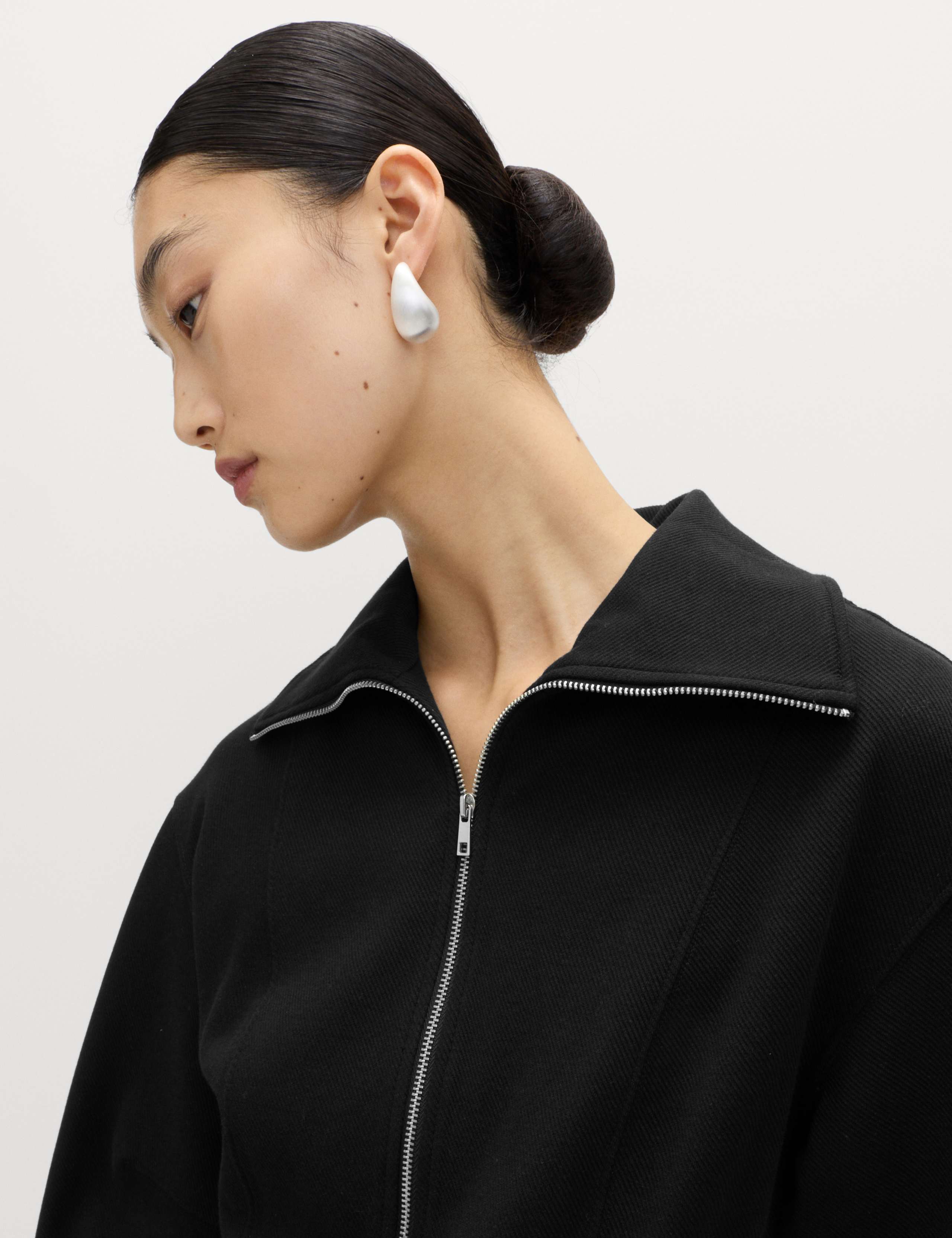 Cotton Rich Waisted Zip Through Sweatshirt 1 of 6