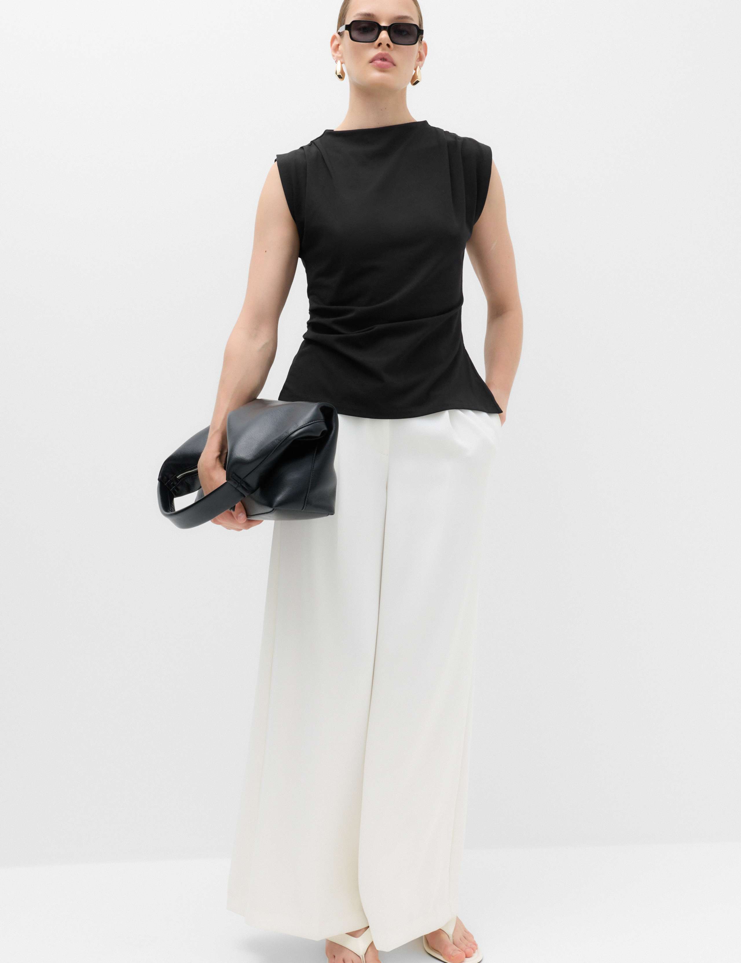 Cotton Rich Drape Asymmetric Top 3 of 6