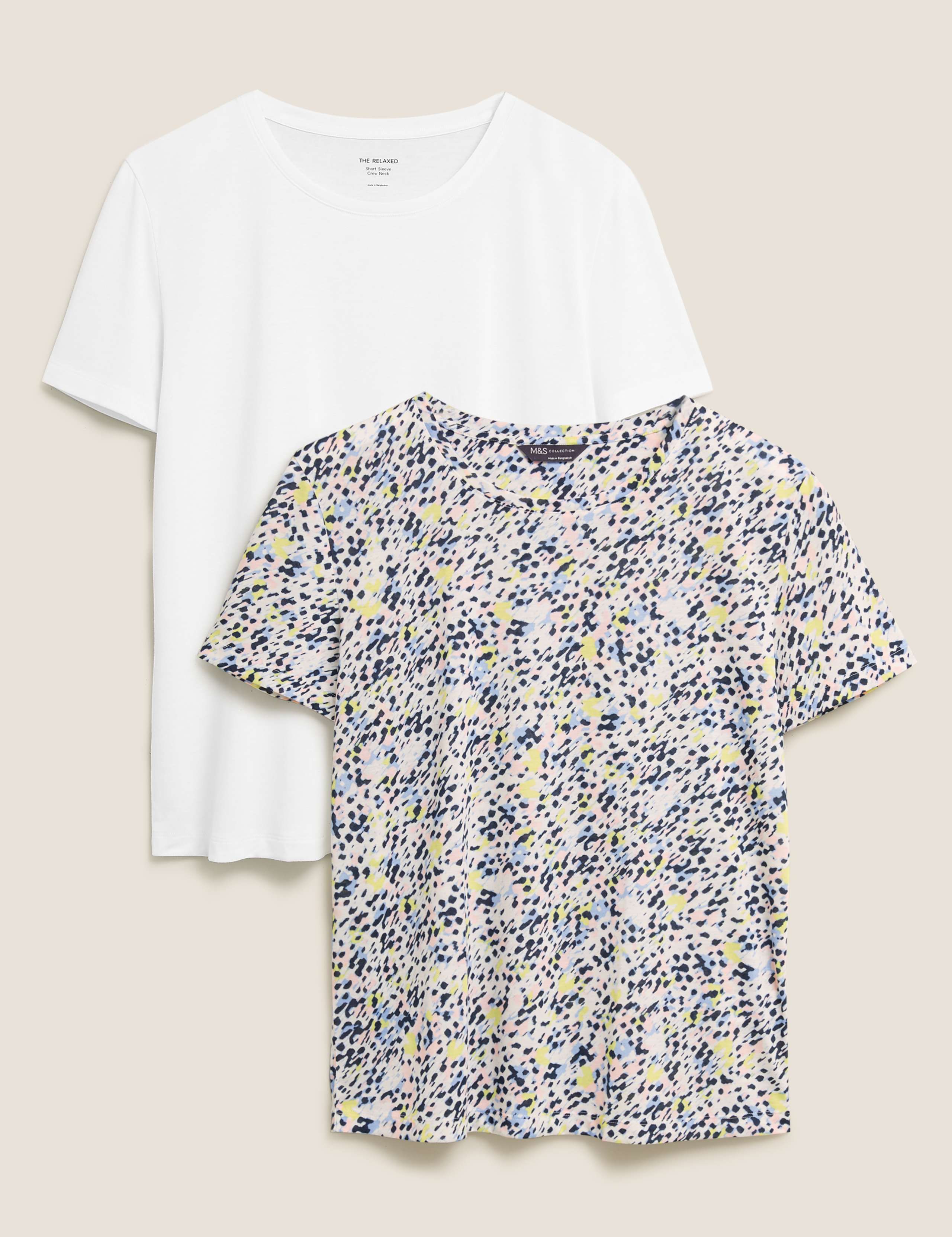 2 Pack Crew Neck Relaxed T-Shirts 1 of 7