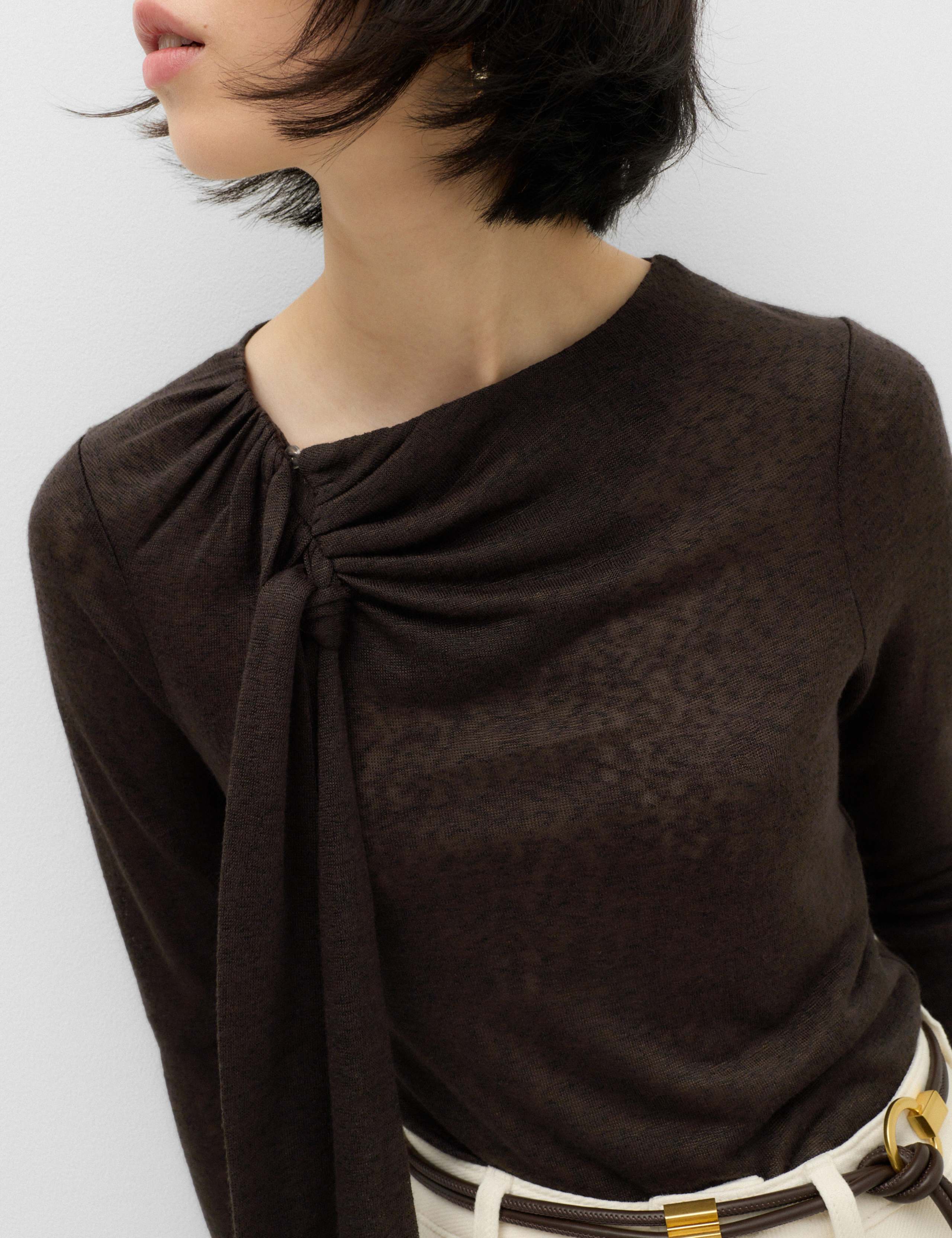 Tie Neck Fastening Top 5 of 5