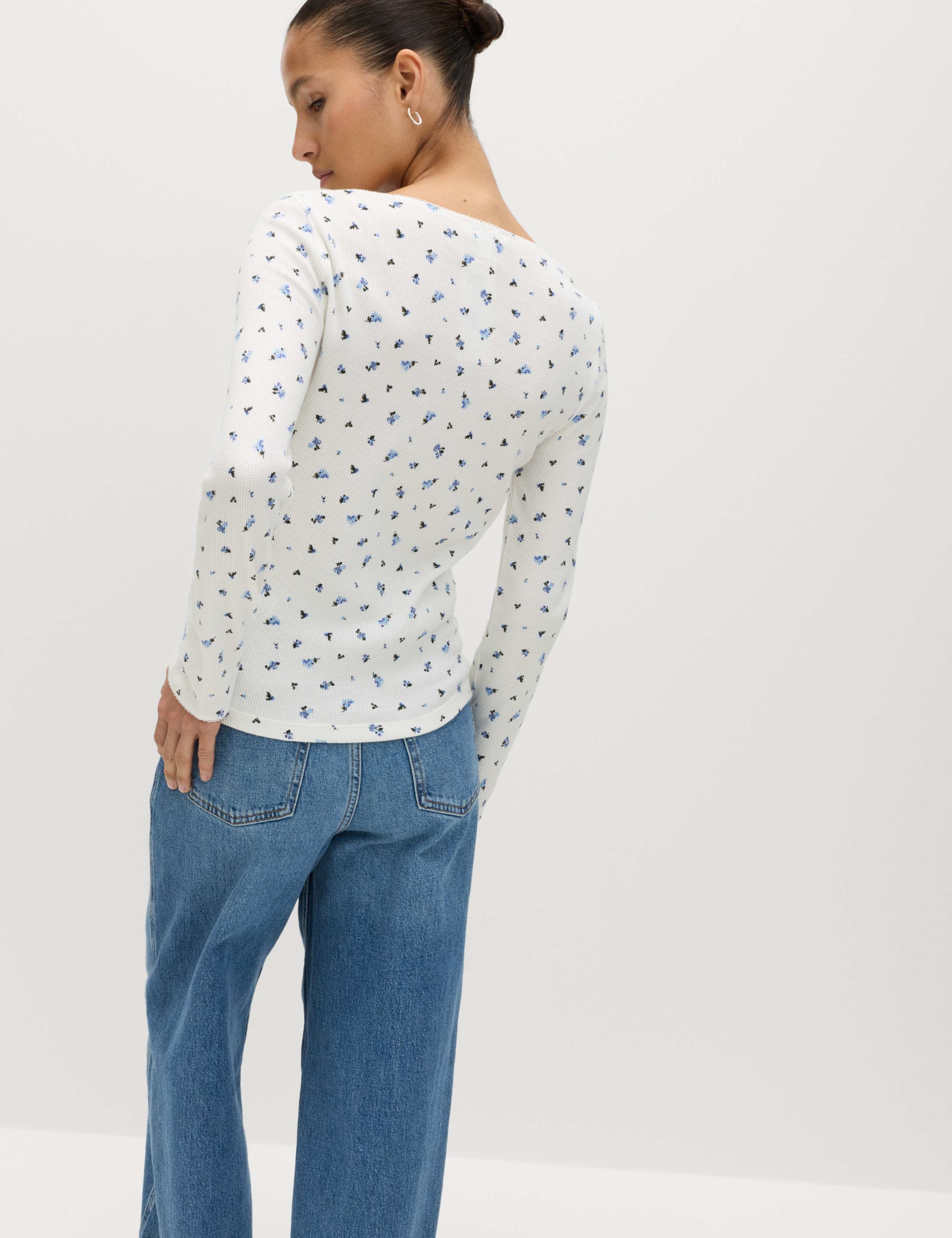 Pure Cotton Waffle Scoop Neck Top 5 of 5