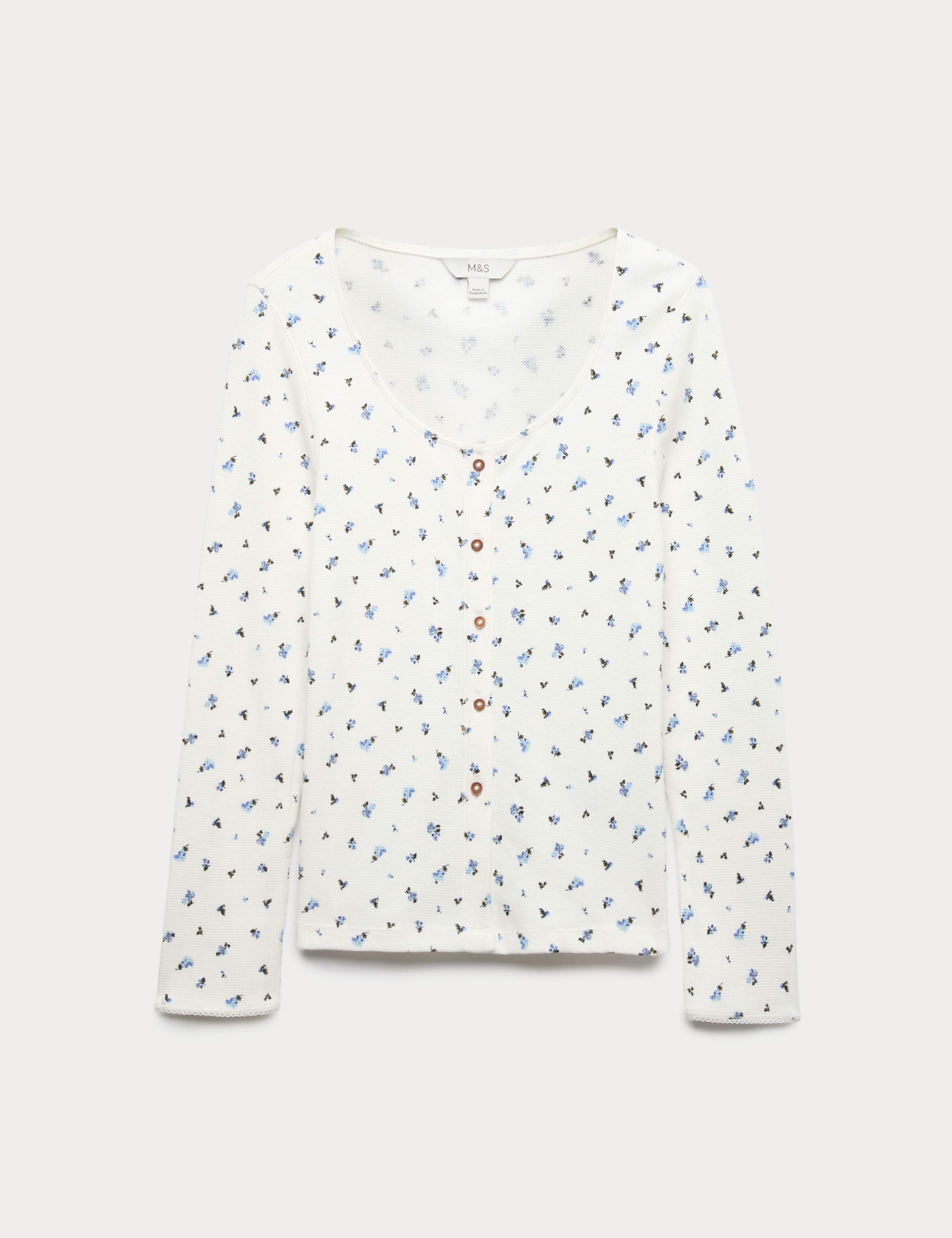 Pure Cotton Waffle Scoop Neck Top 2 of 5