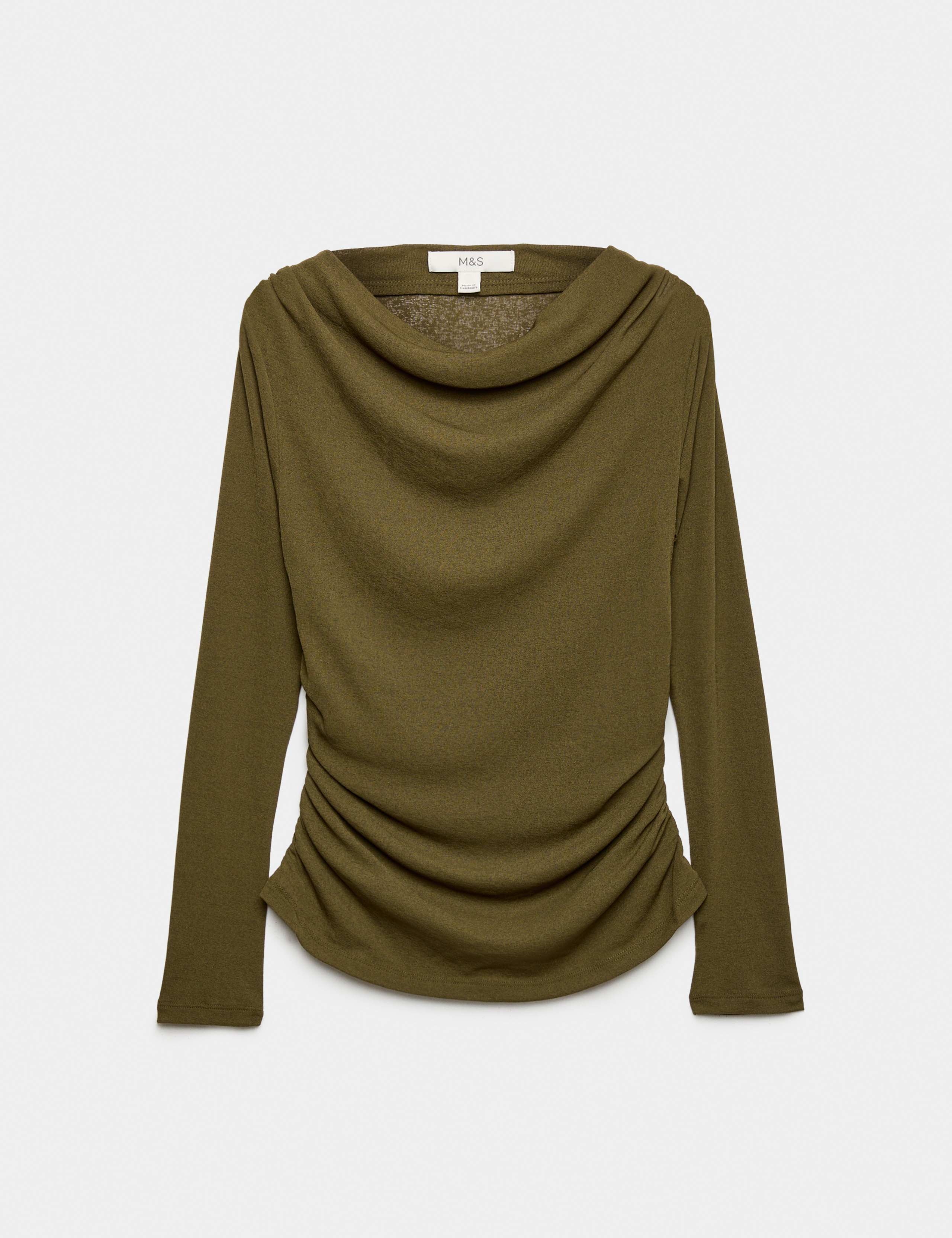 Cowl Neck Draped Long Sleeve Top 2 of 6