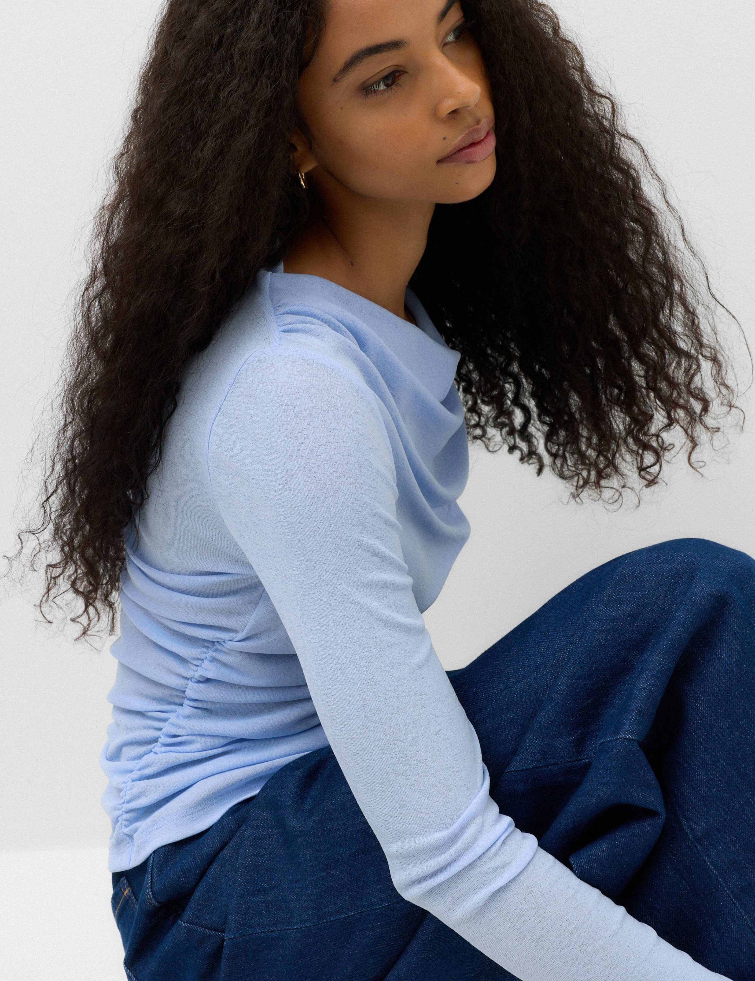 Cowl Neck Draped Long Sleeve Top 6 of 6