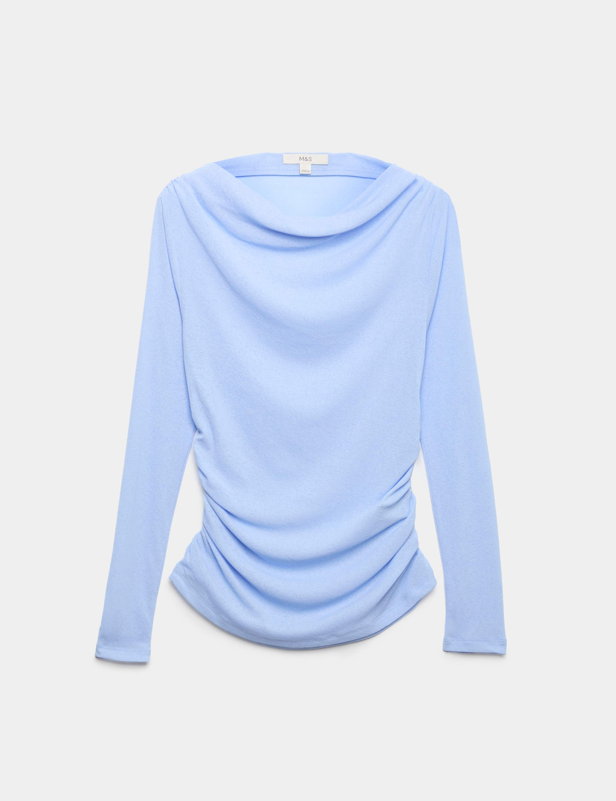 Cowl Neck Draped Long Sleeve Top 2 of 6