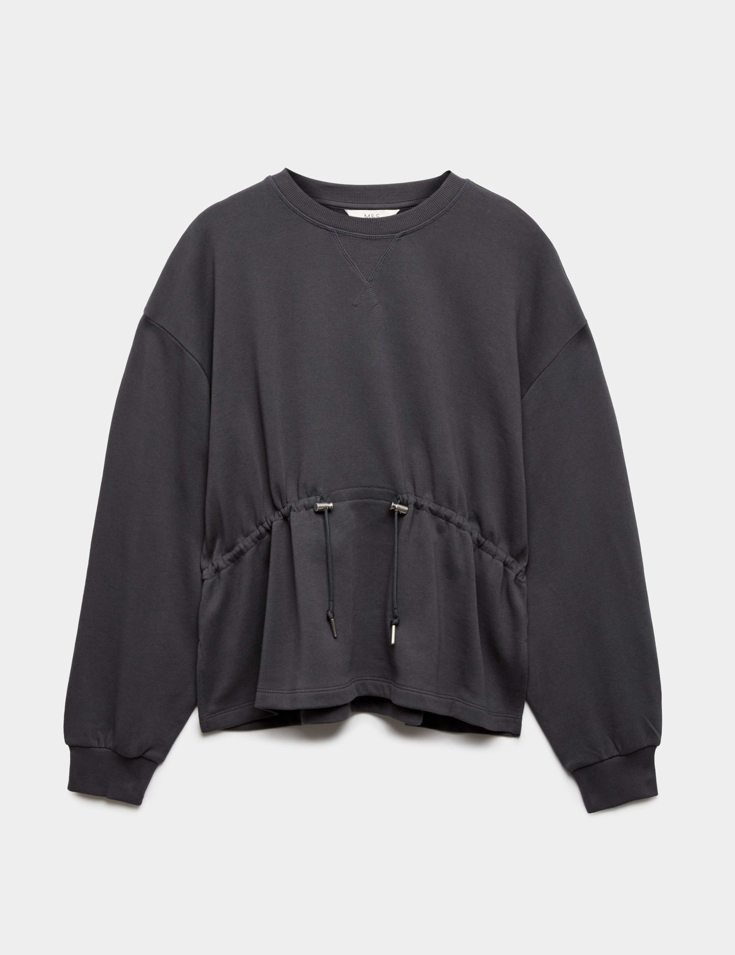 Pure Cotton Drawcord Waist Sweatshirt 2 of 4