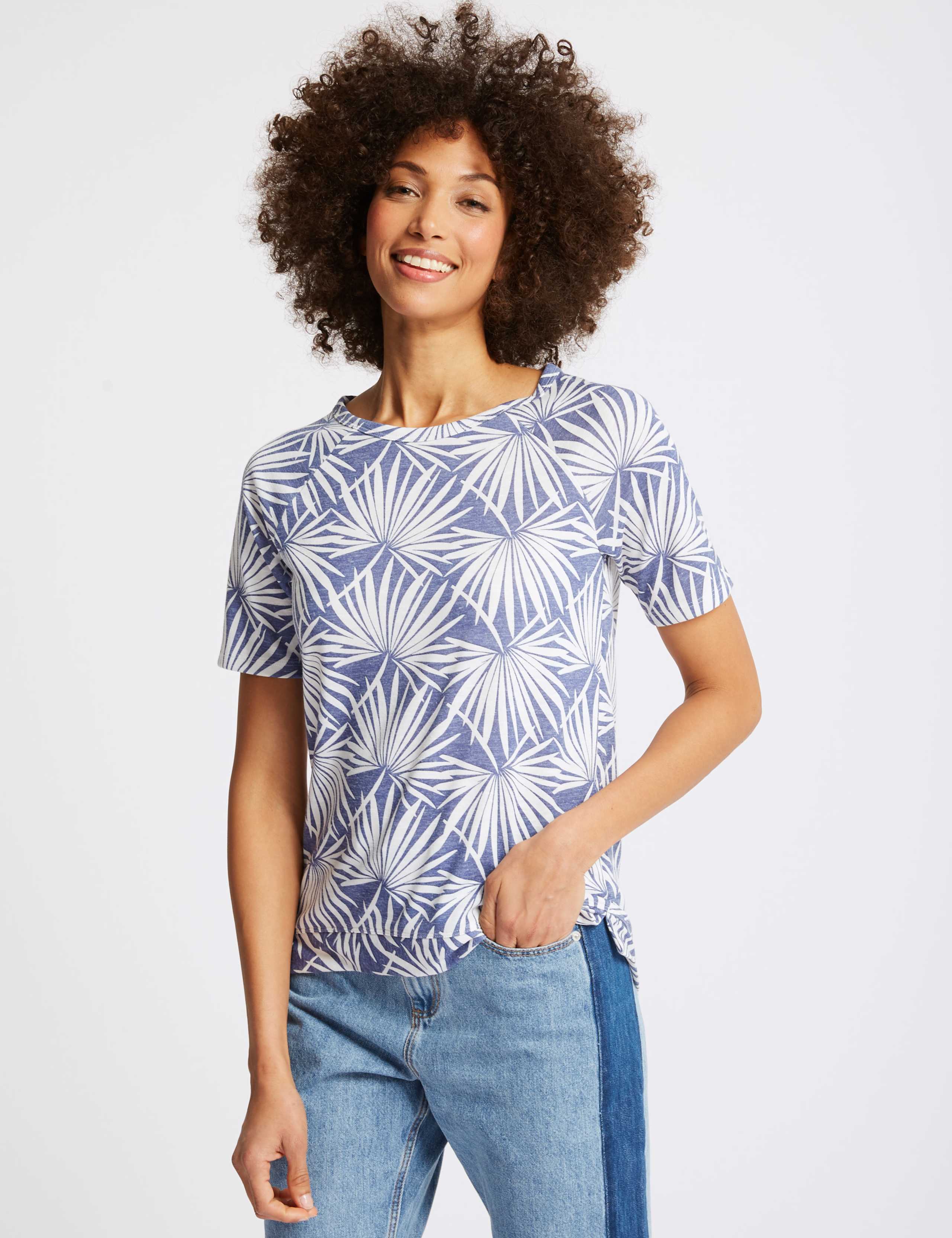 Printed Raglan Short Sleeve T-Shirt 1 of 5