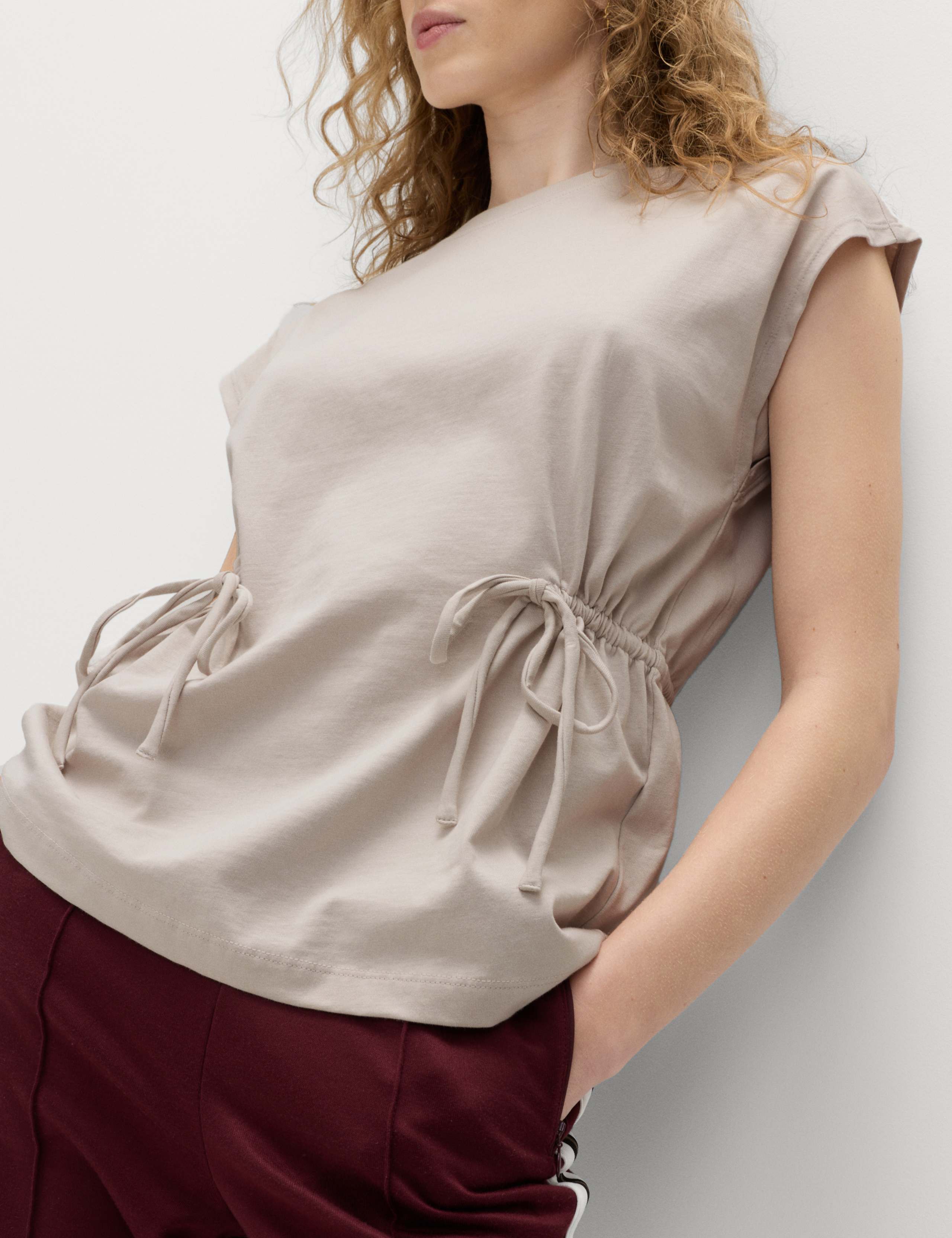 Pure Cotton Tie Waist Oversized T-Shirt 3 of 4