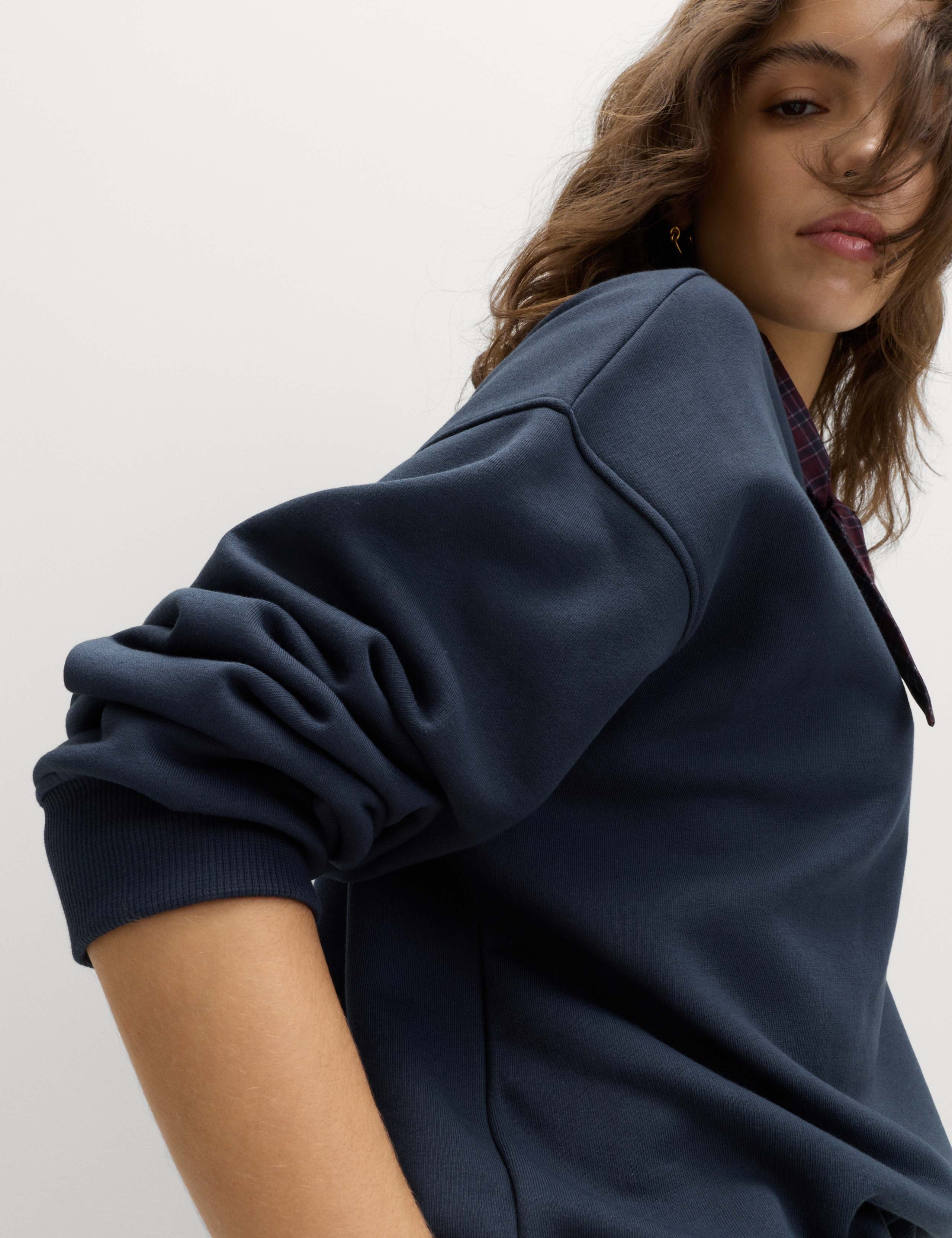 Cotton Blend Neck Scarf Sweatshirt 4 of 5