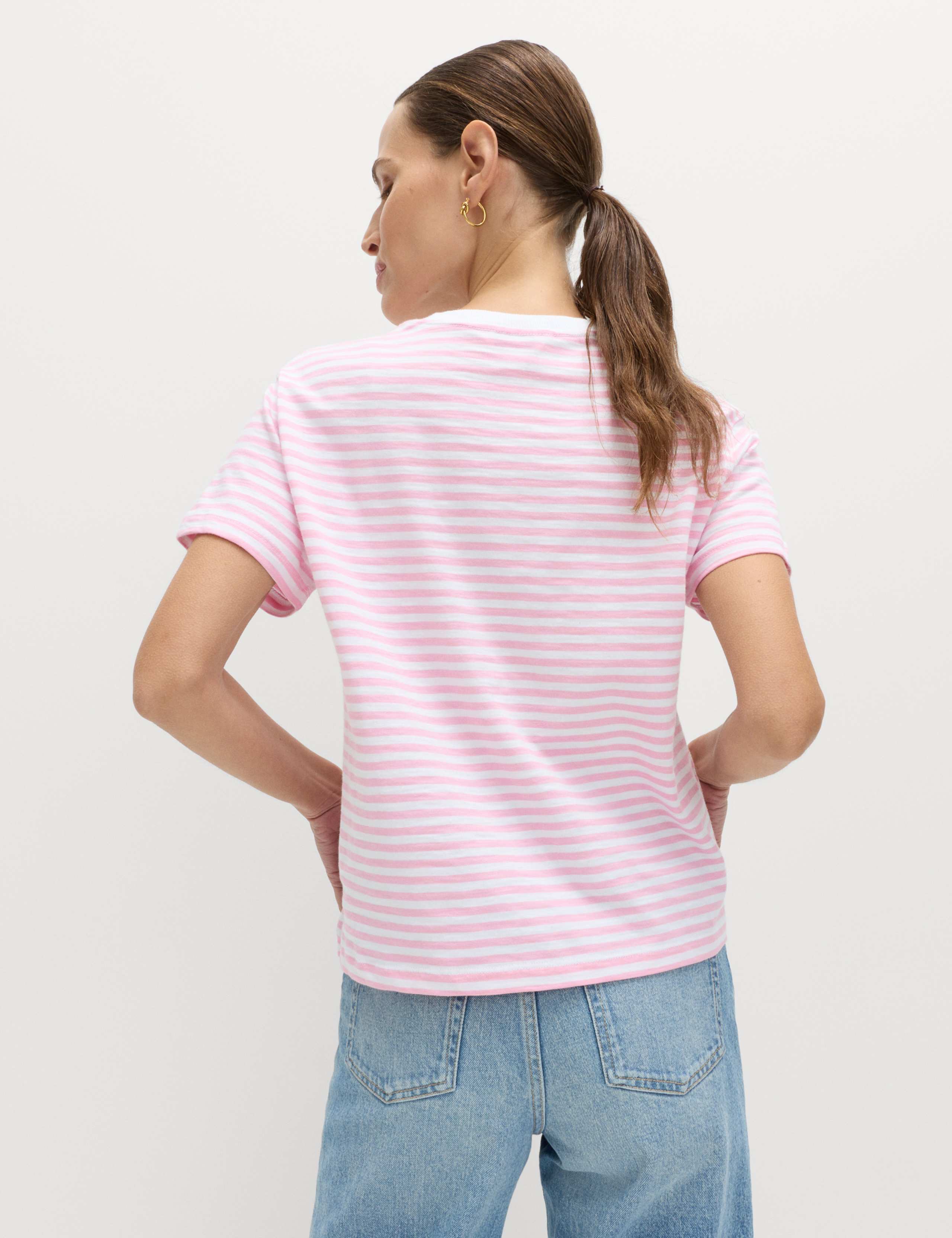 Pure Slub Cotton Checked T-Shirt 4 of 4