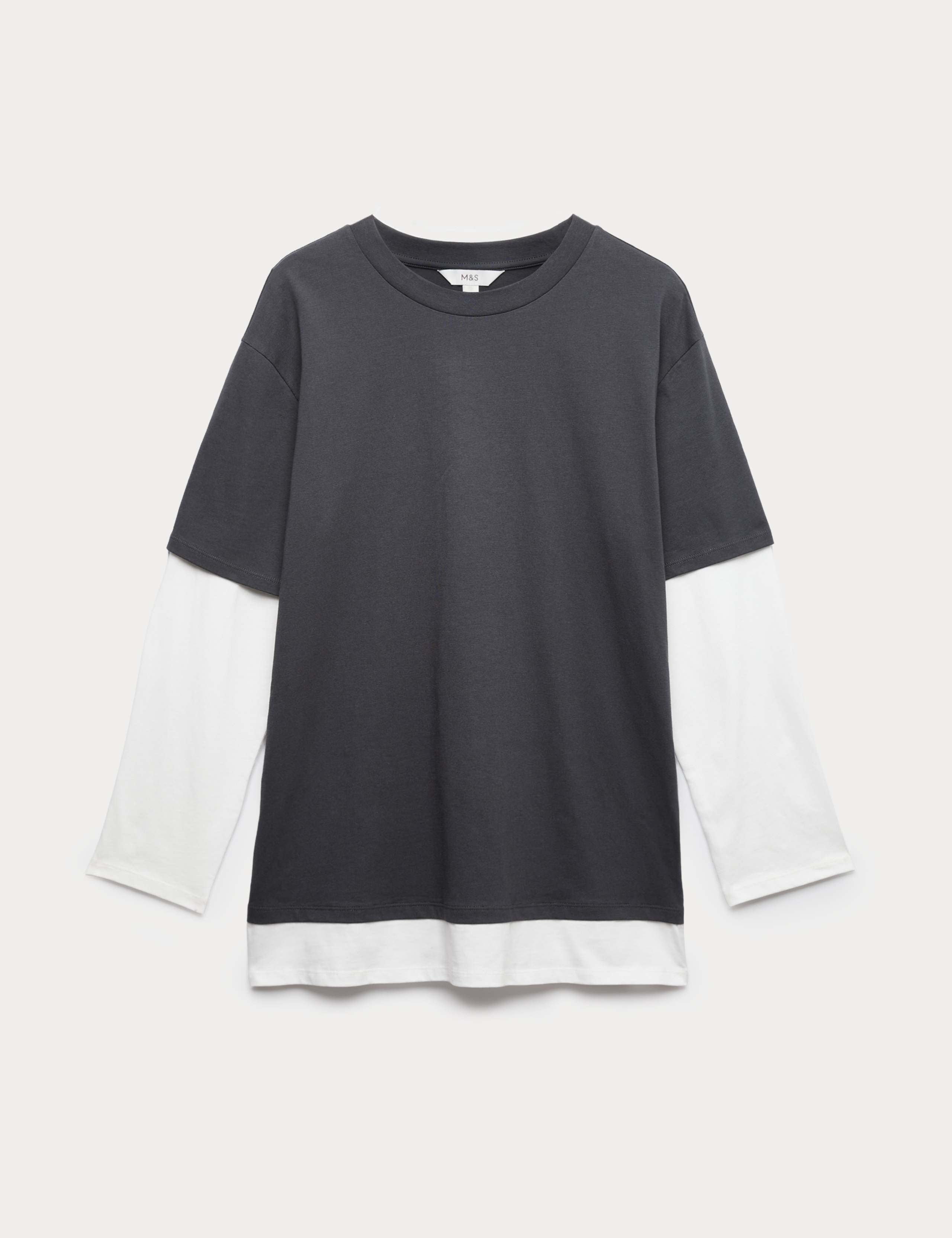 Pure Cotton Double Layer Oversized T-Shirt 2 of 5