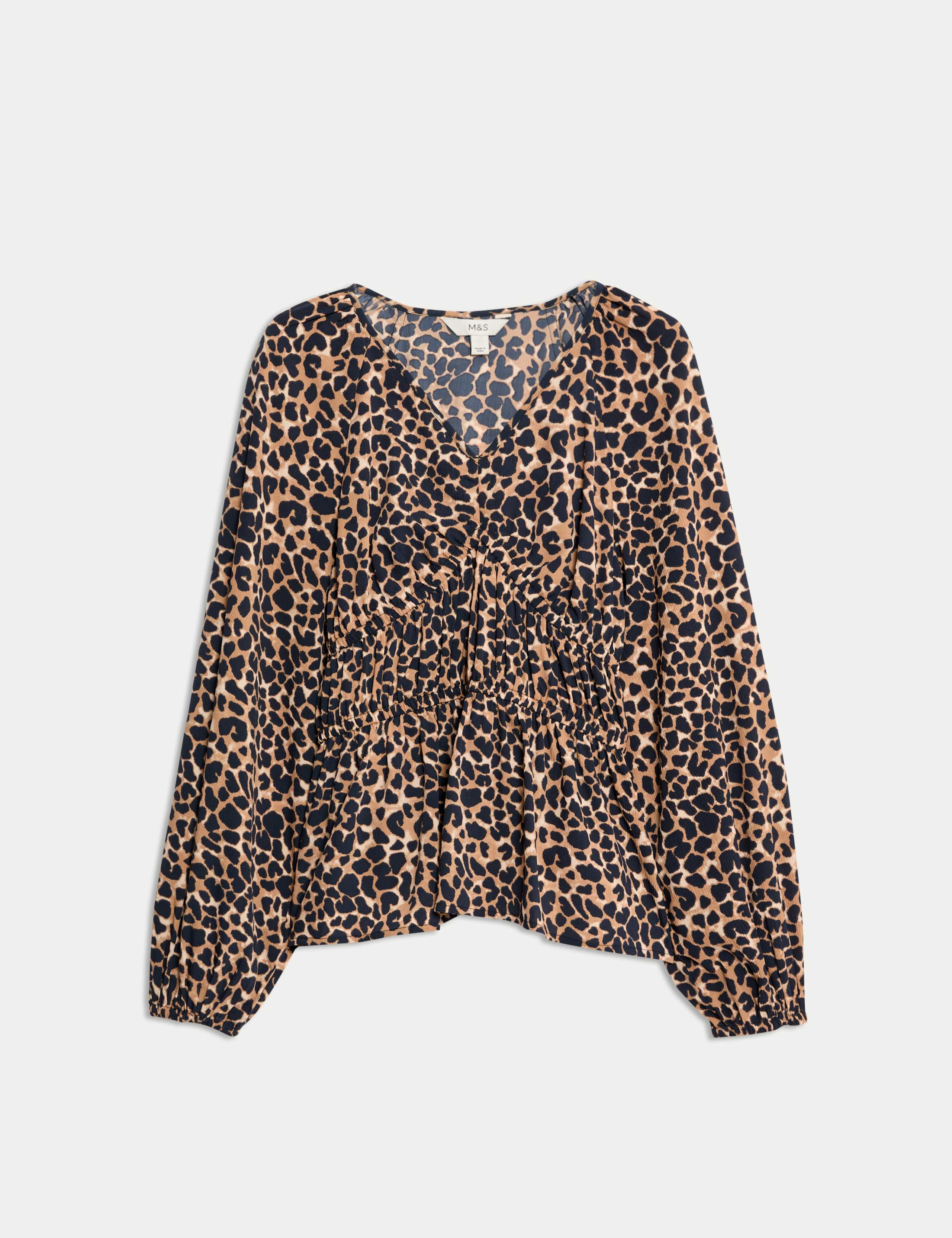 Animal Print Puff Sleeve Blouse 2 of 5