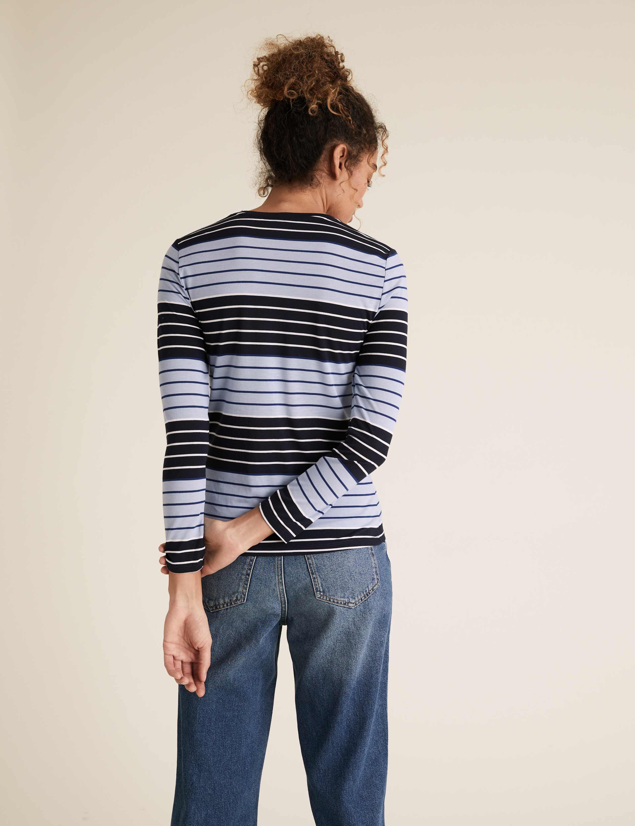 Striped Crew Neck Regular Fit Top 4 of 5