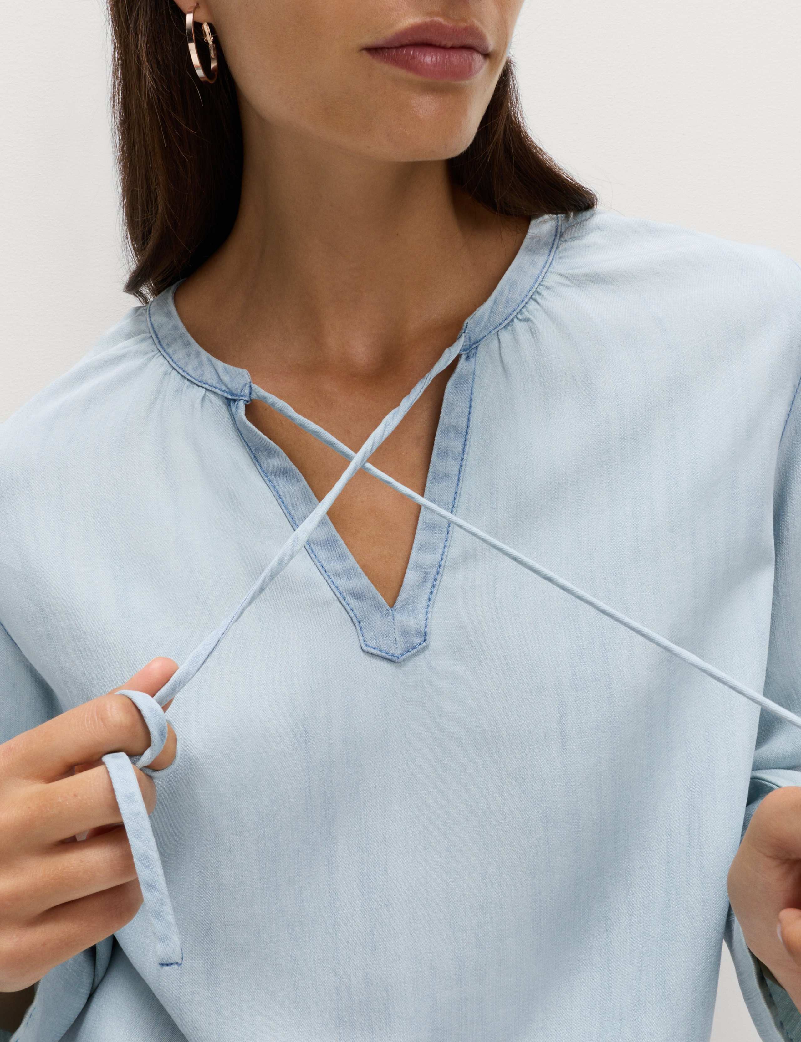 Pure Lyocell Tie Fastening Blouse 3 of 6