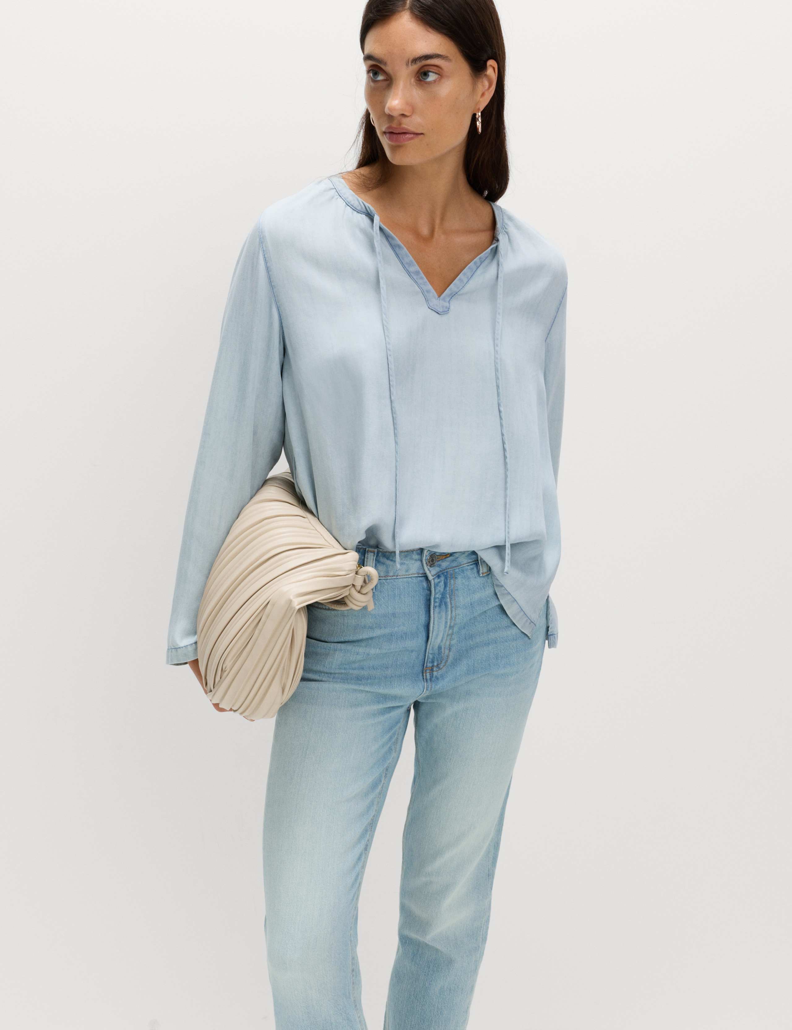 Pure Lyocell Tie Fastening Blouse 4 of 6