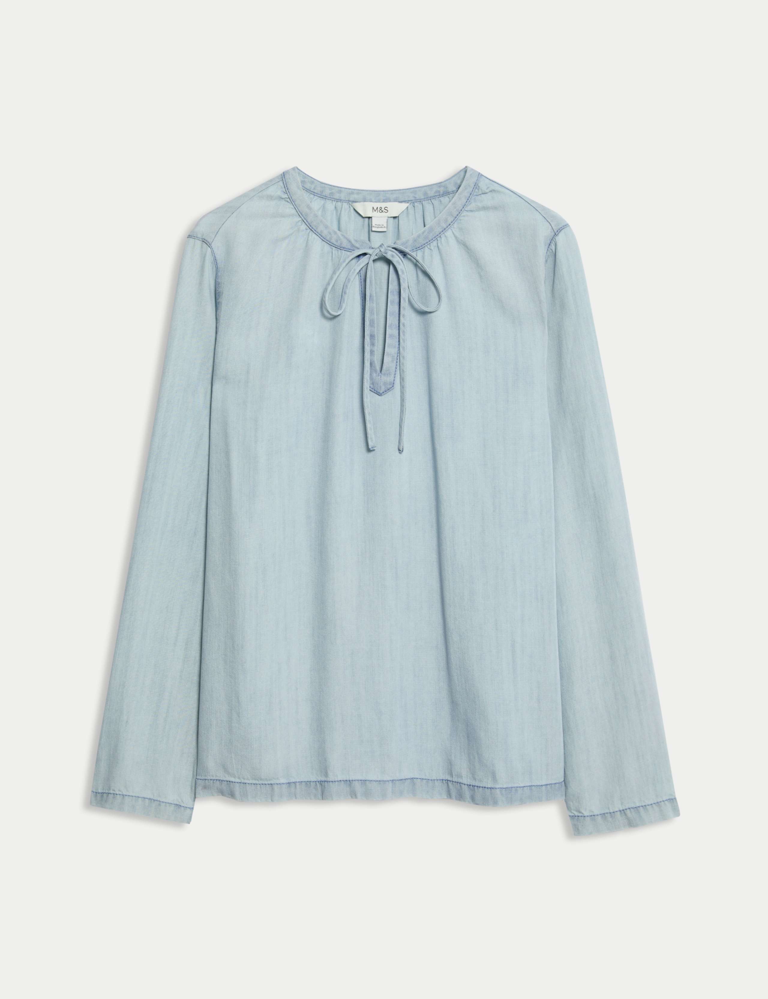 Pure Lyocell Tie Fastening Blouse 2 of 6