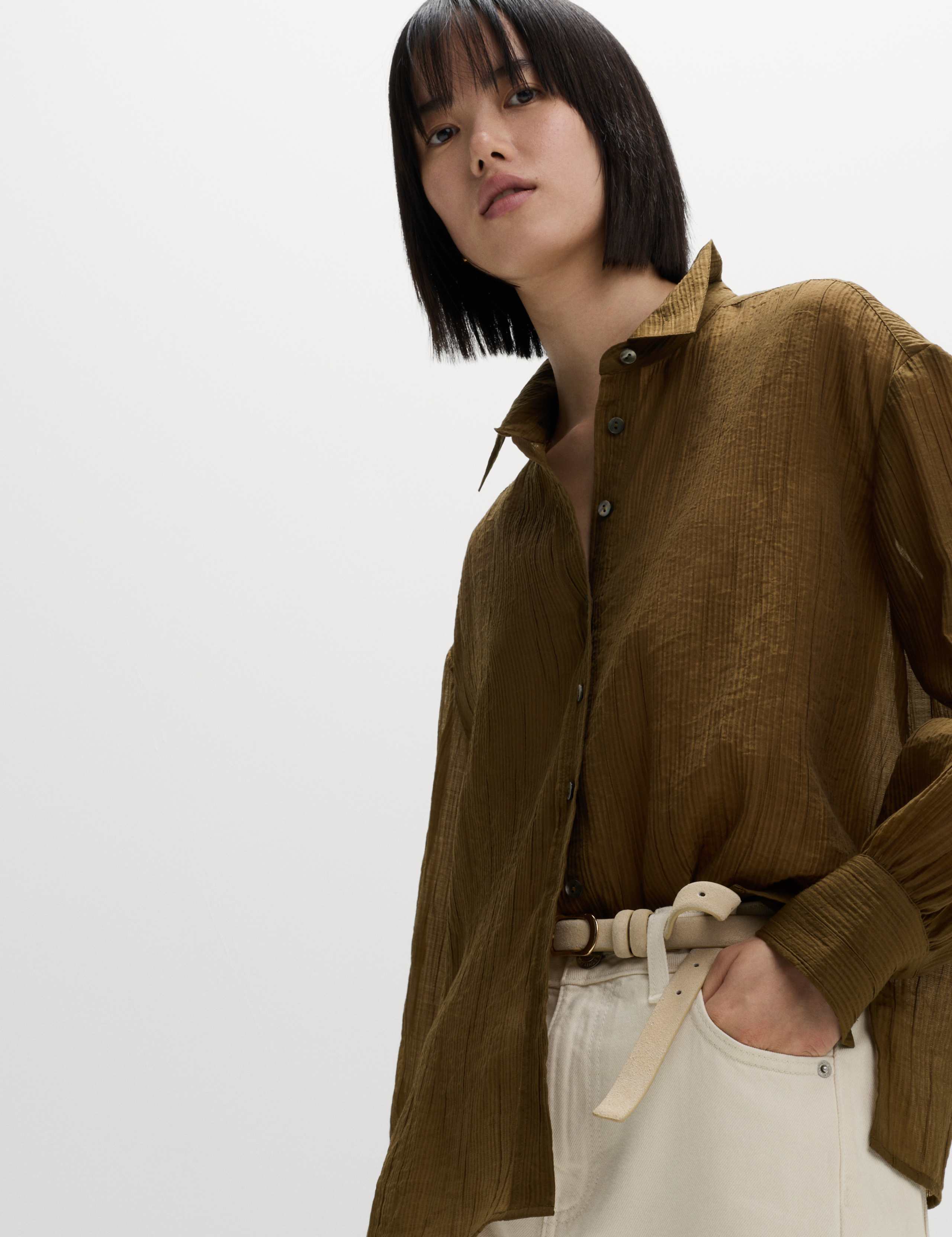 Lyocell Rich Textured Collared Shirt 1 of 6