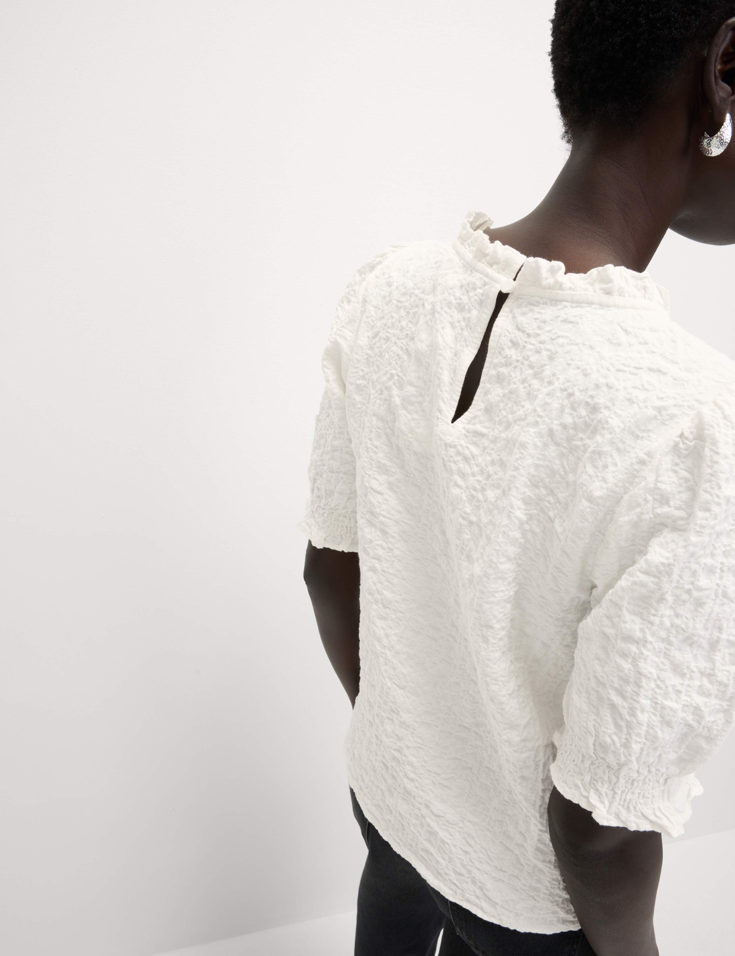 Cotton Rich Smocked Puff Sleeve Blouse 4 of 6