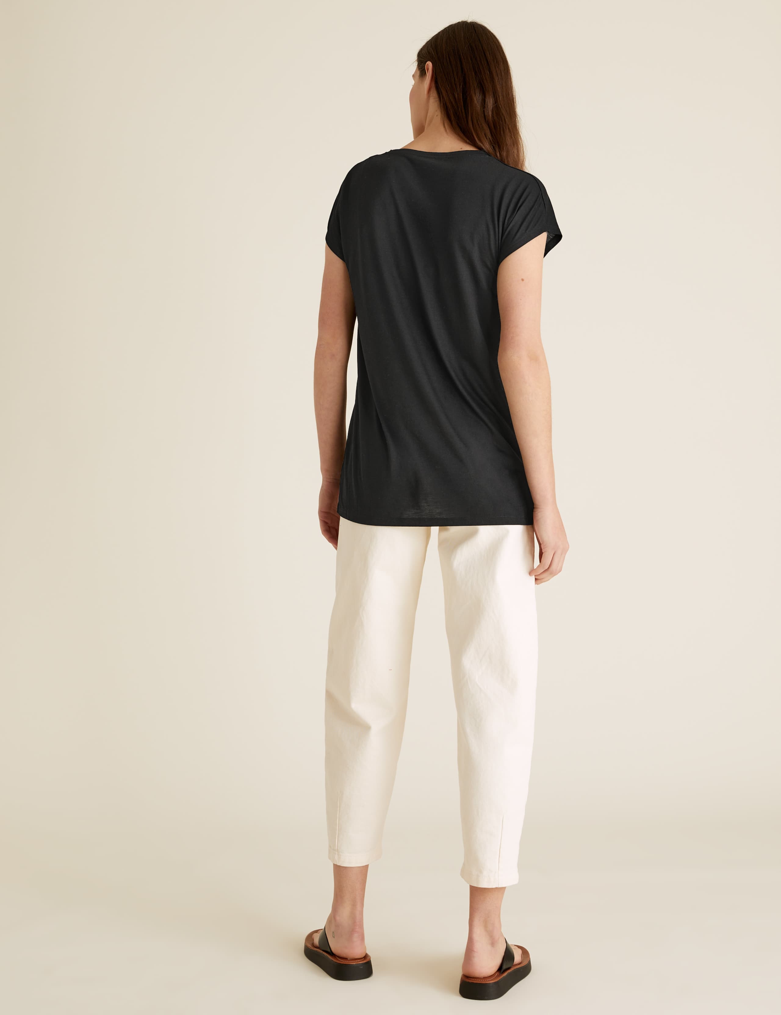 V-Neck Relaxed Longline T-Shirt 4 of 5