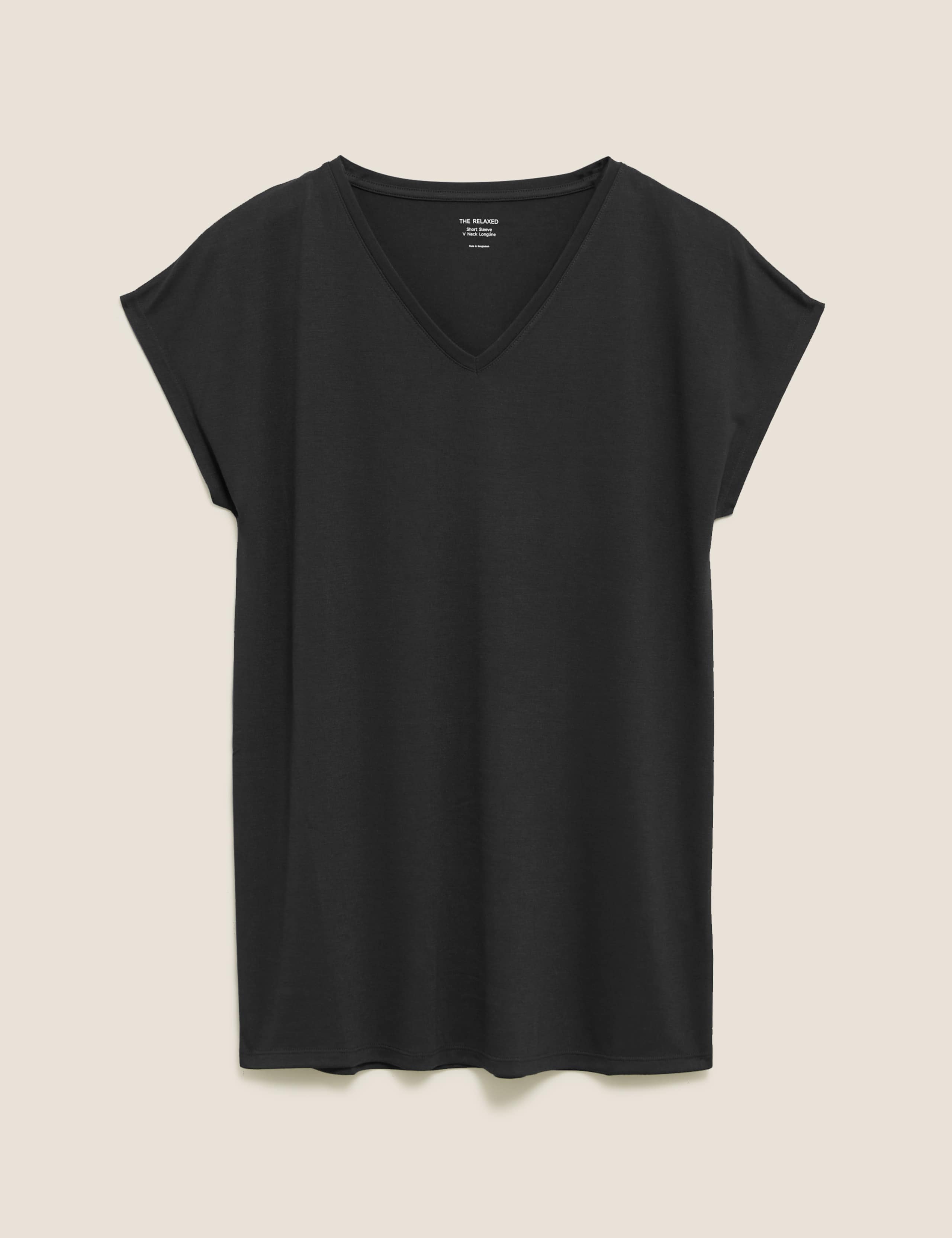 V-Neck Relaxed Longline T-Shirt 2 of 5