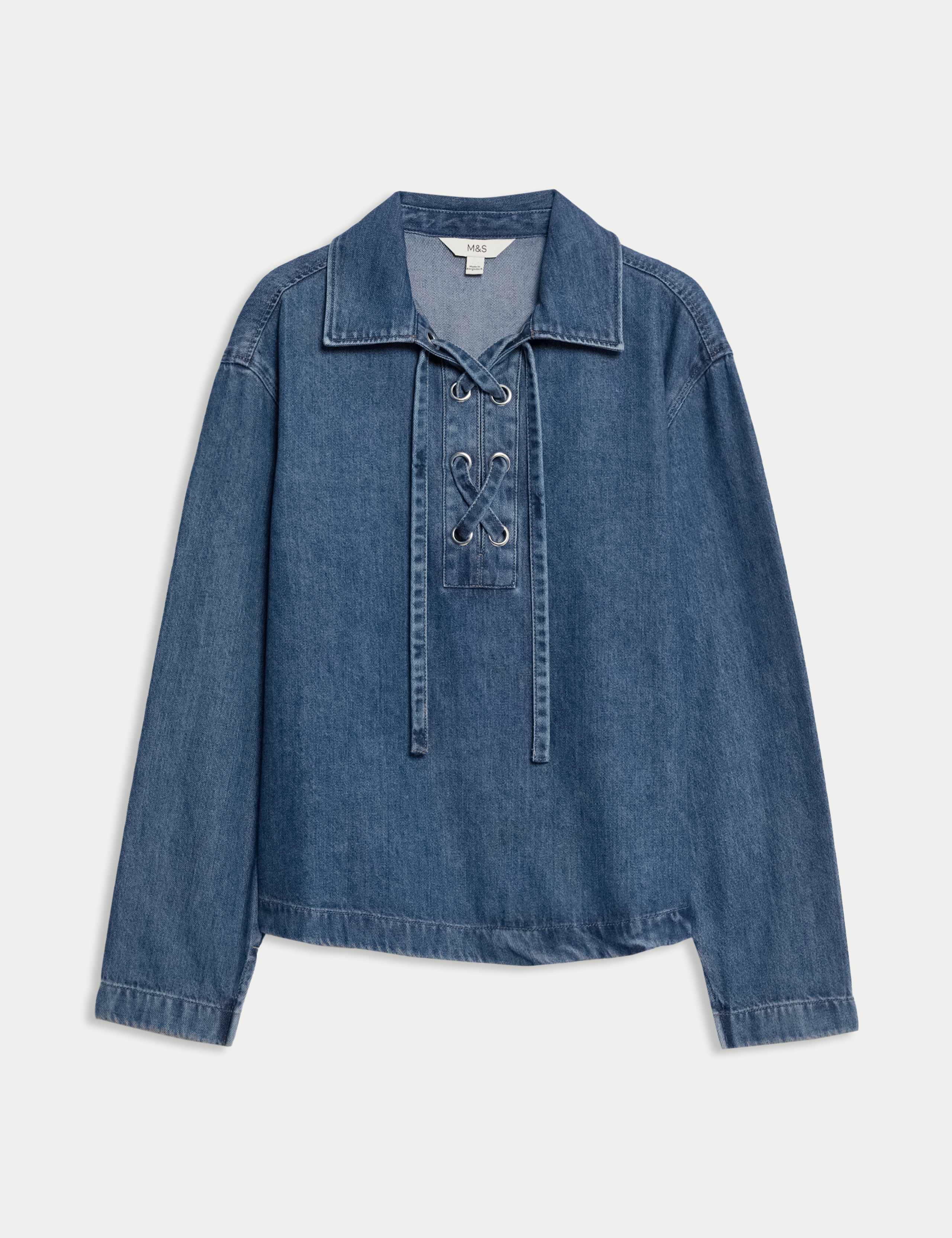 Denim Tie Fastening Blouse 2 of 6