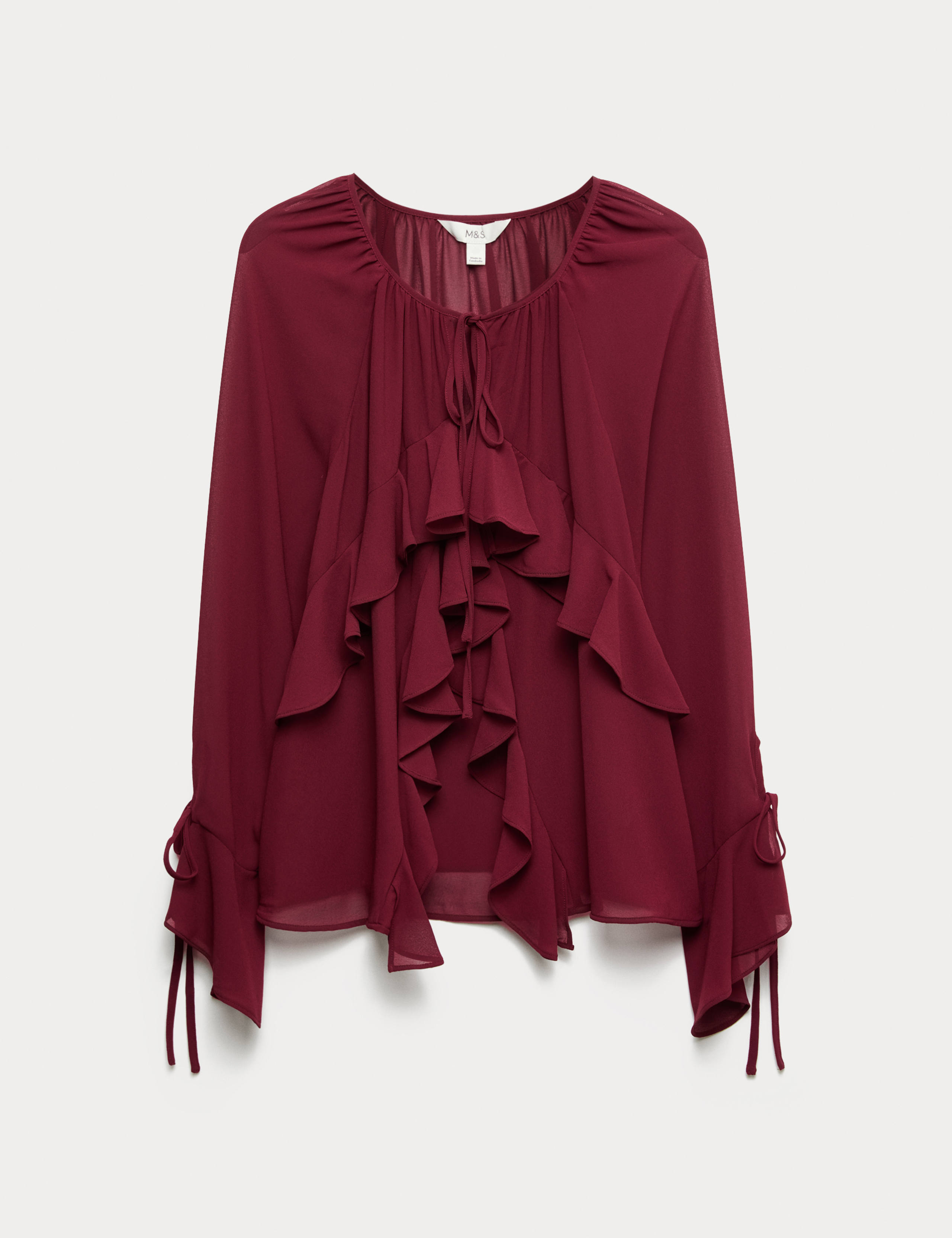 Tie Neck Ruffle Blouse 2 of 5