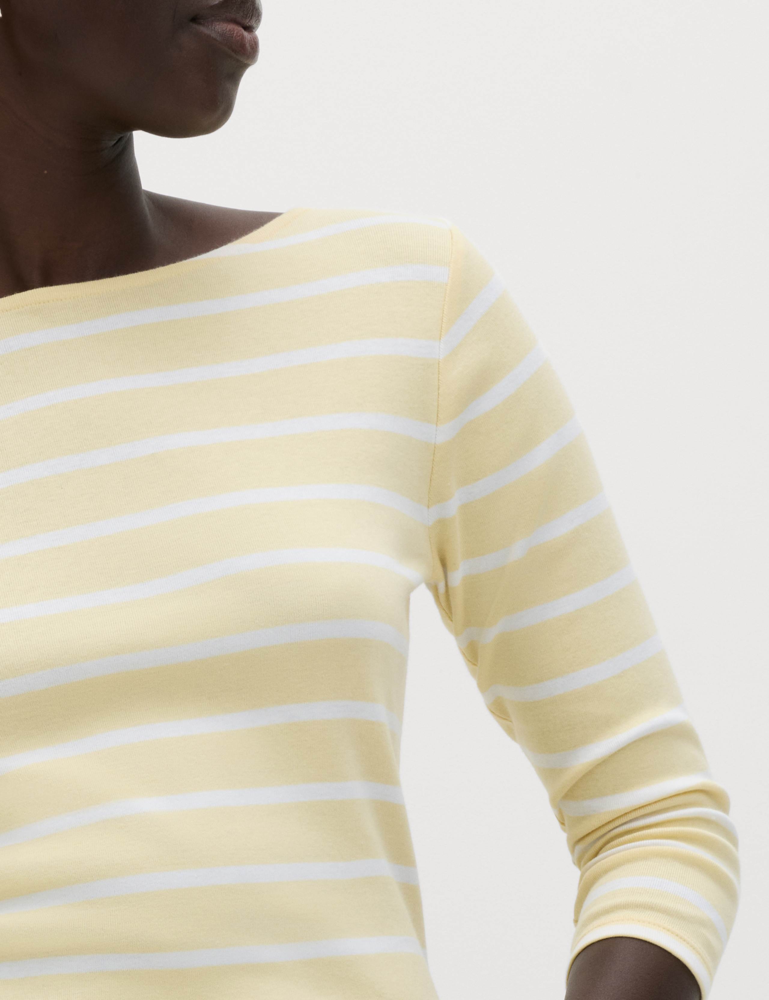 Pure Cotton Striped Slash Neck Slim Fit Top 4 of 5