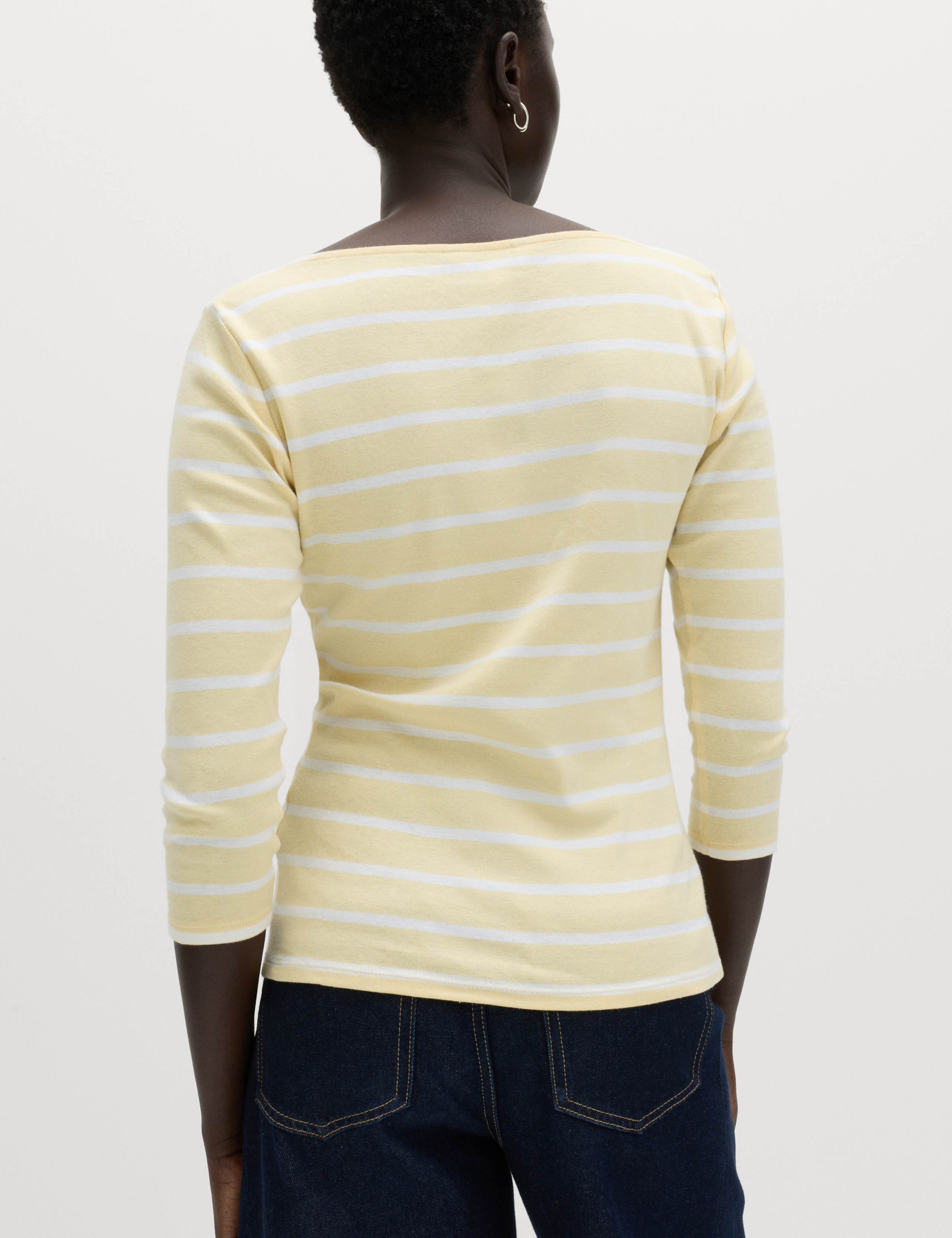Pure Cotton Striped Slash Neck Slim Fit Top 5 of 5
