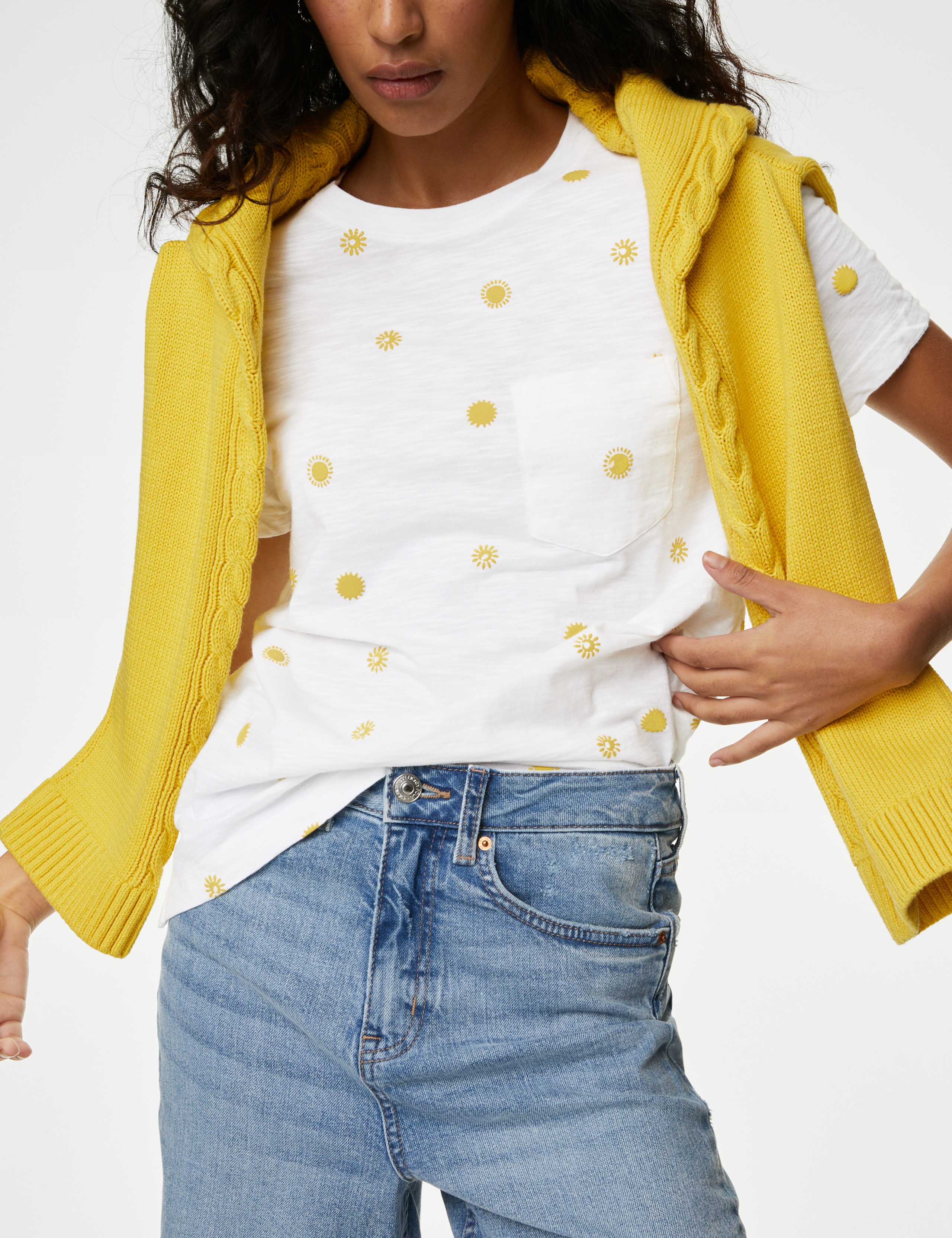 Pure Cotton Printed Pocket Top 4 of 5