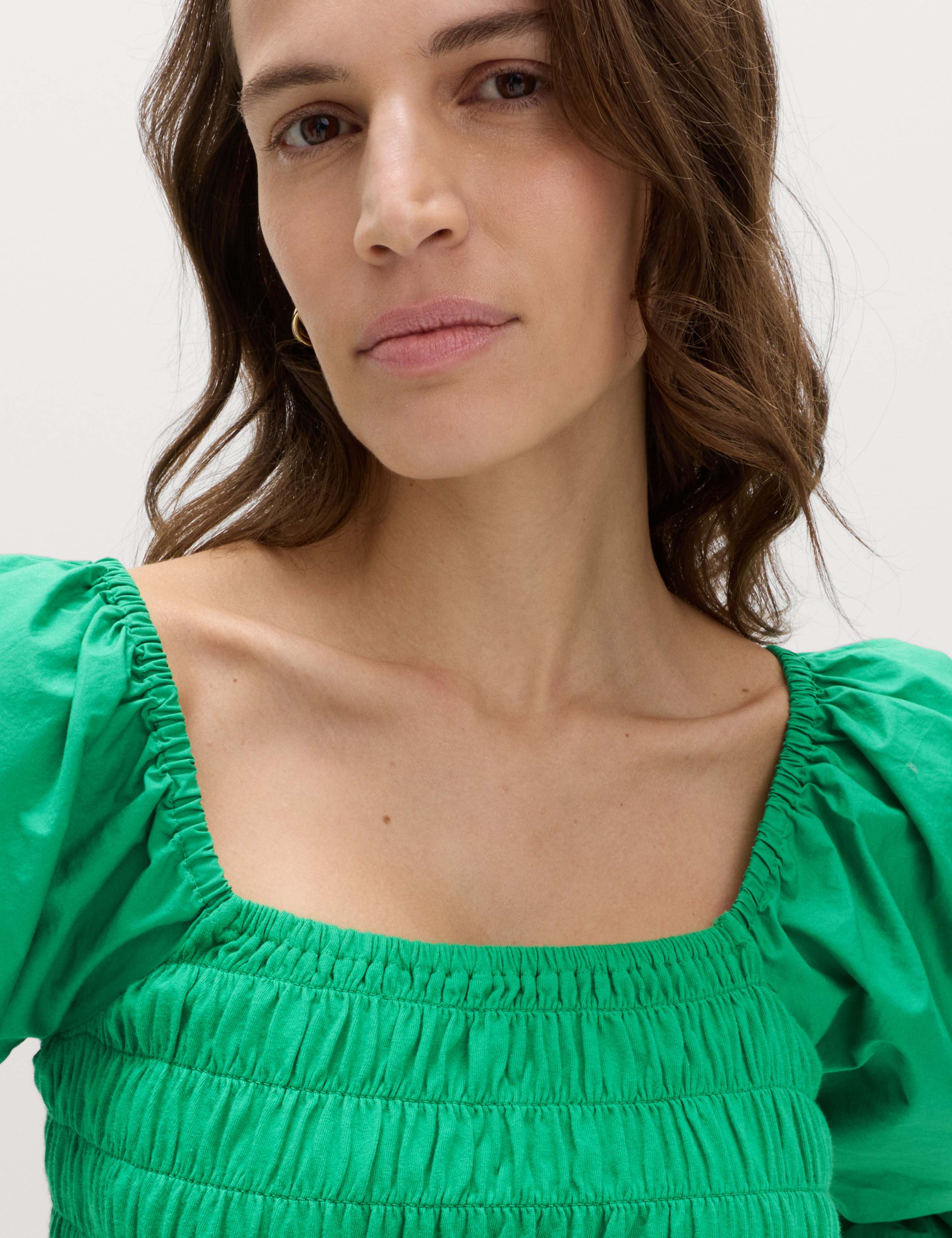 Pure Cotton Shirred Puff Sleeve Top 4 of 5