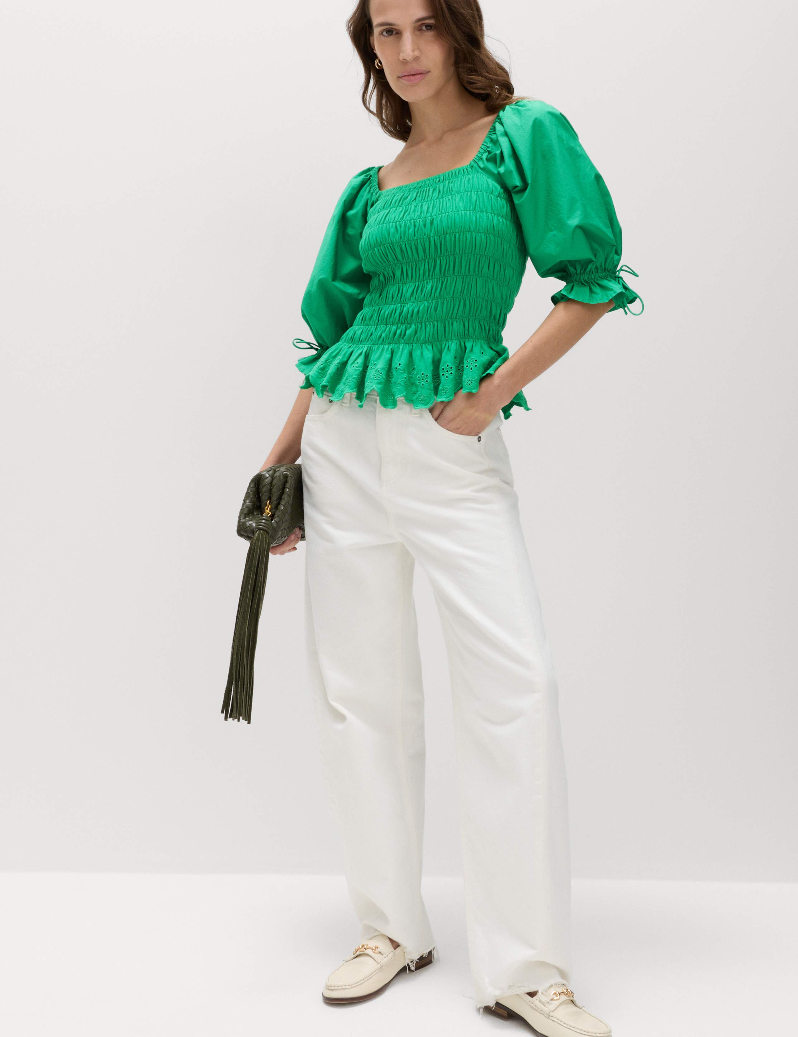 Pure Cotton Shirred Puff Sleeve Top 5 of 5